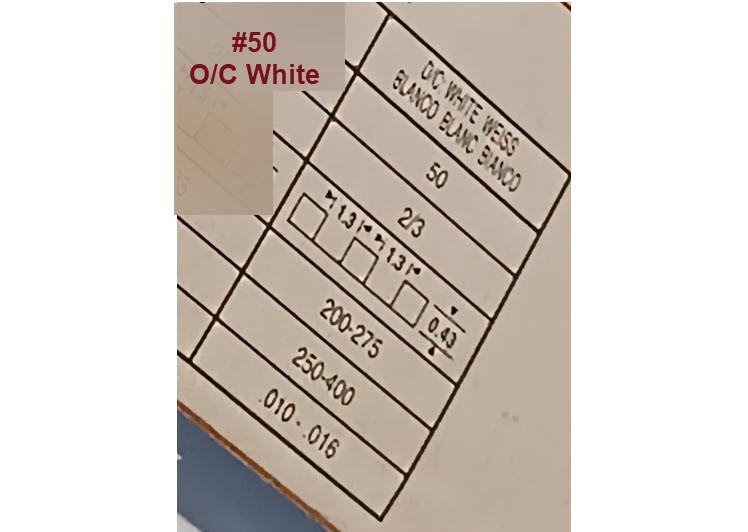 Shreiner Creasing Matrix #50 – O/C White, 0.43mm Chnl Depth x 1.3mm Chnl Width