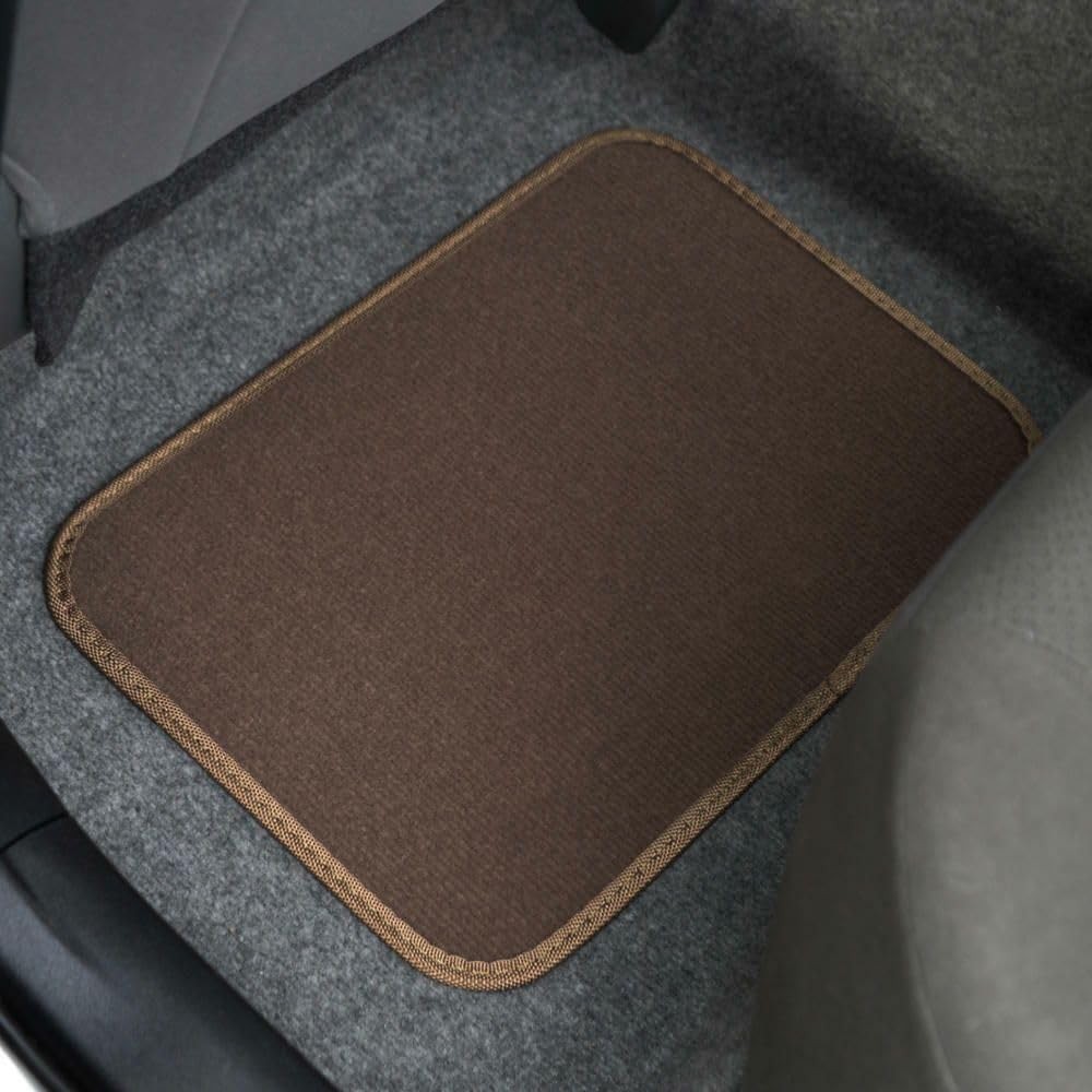 Dark Beige Rear Floor Mats 4pc Nylon Rubber 11.5×16.5 MT-100