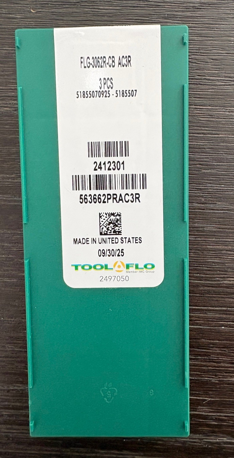 Tool-Flo FIC-302ER-CB AC3R Carbide Threading Inserts 3 PCS Made in USA