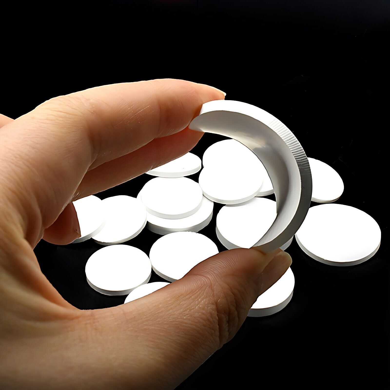 Dia 12-100mm THICK 4mm PTFE Plastic Solid Discs Flat Round Pad Sealed Cushioning