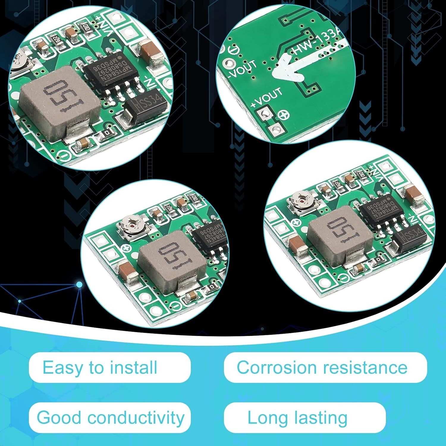 Mini MP1584EN DC-DC Buck Converter Adjustable Power Module 24V to 12V 9V 5V 3…