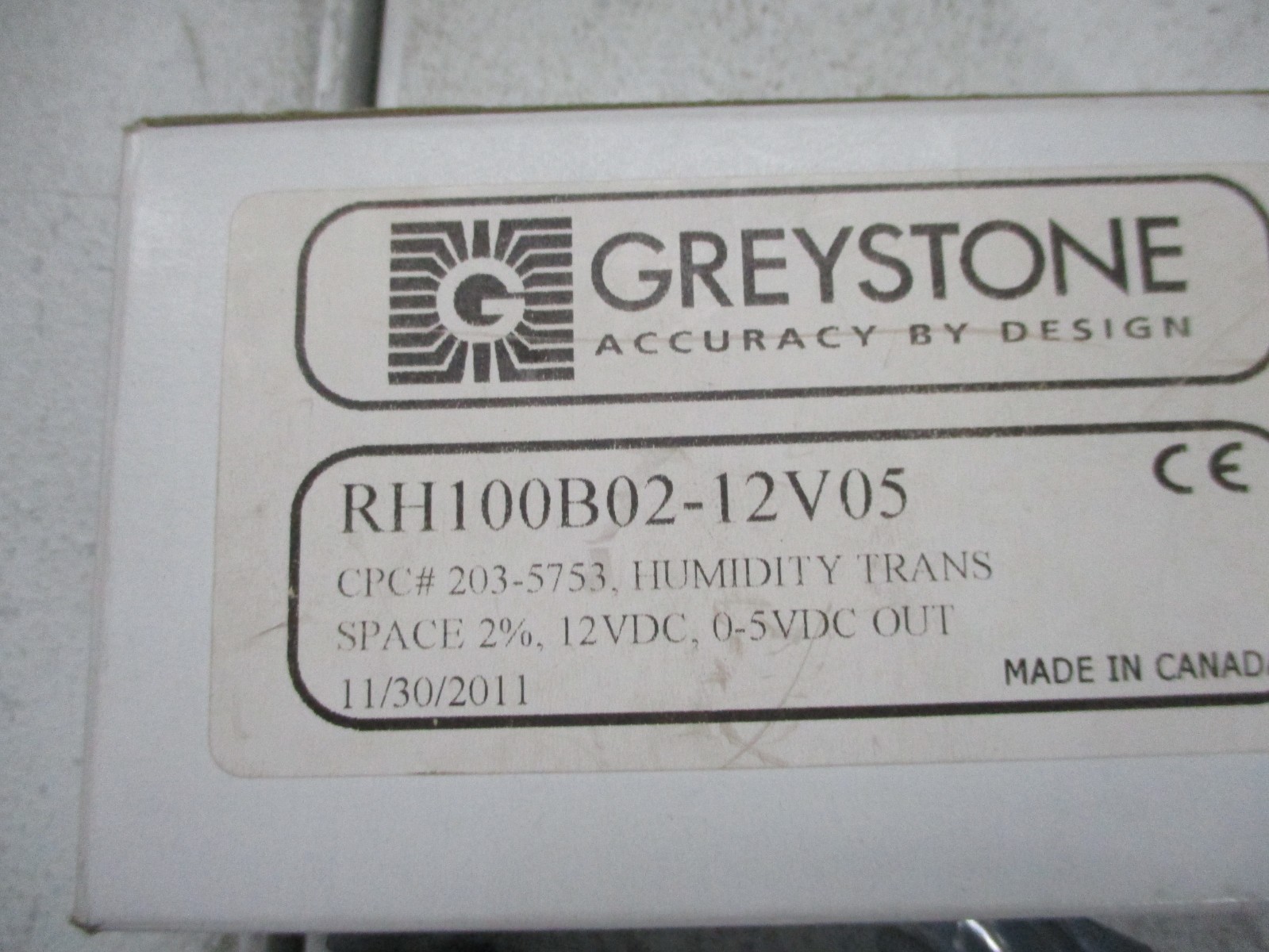 NEW Greystone Energy Systems Humidity Sensors RH100B02 RH Series RH100B02-12V05