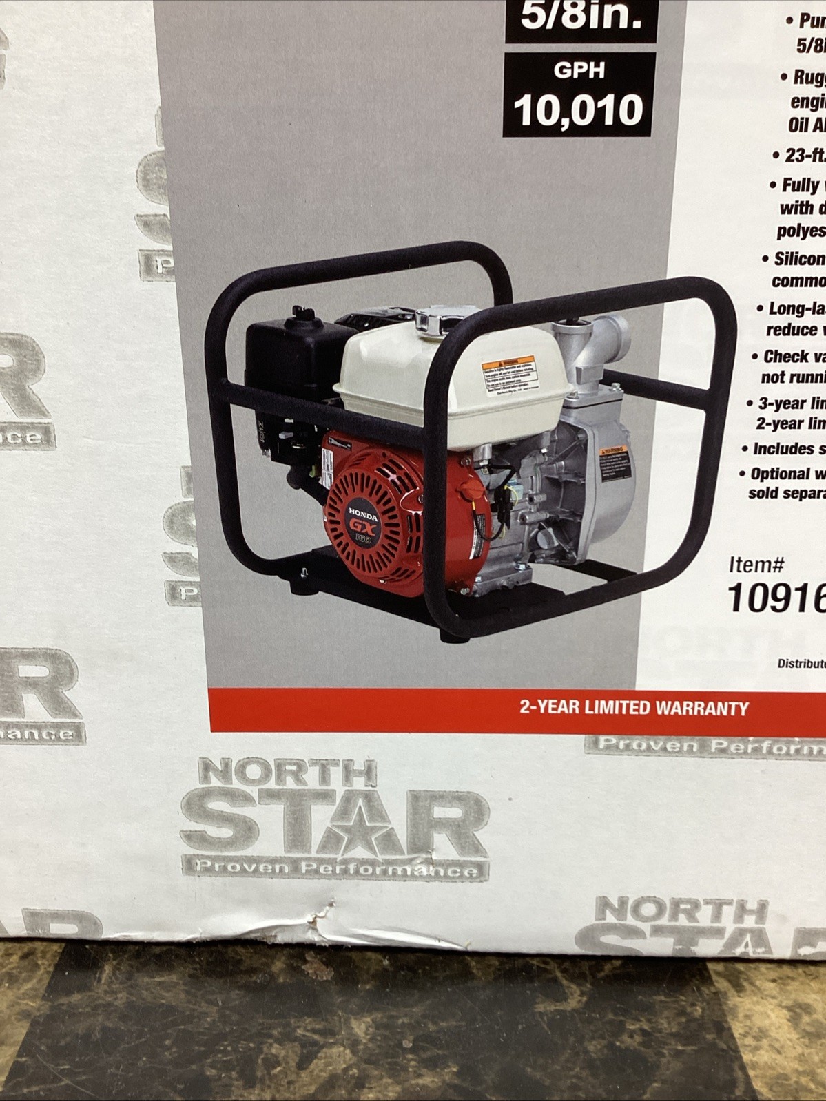 NorthStar 109163 Semi-Trash Water Pump, 2in. Ports Powered By Honda NIB