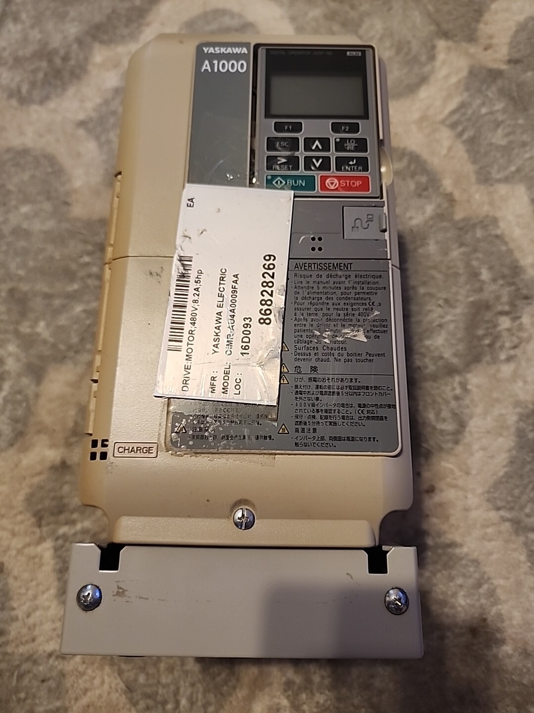 Yaskawa CIMR-AU4A0009FAA REV: E 380-480
