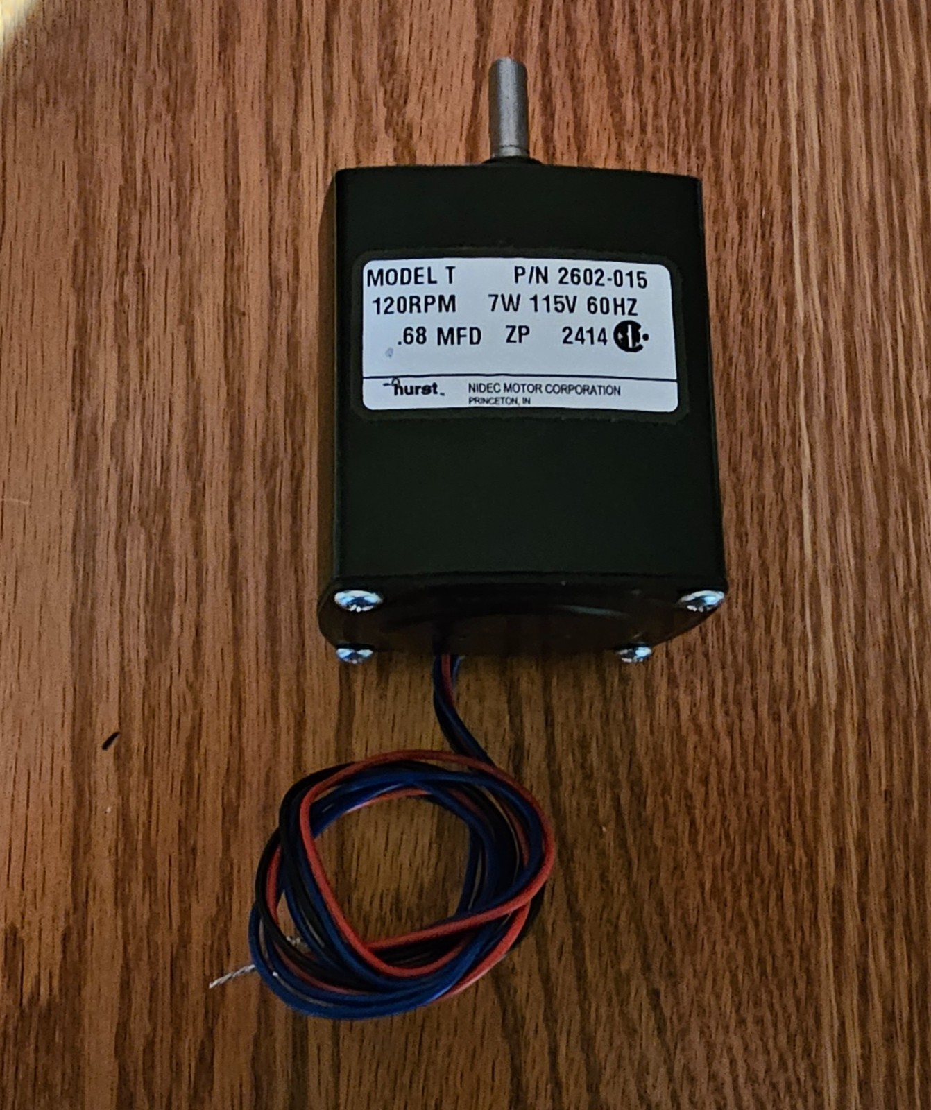 Hurst Model T 2602-015 Synchronous Instrument Motor 120 RPM – 115 Volt – 7 Watt