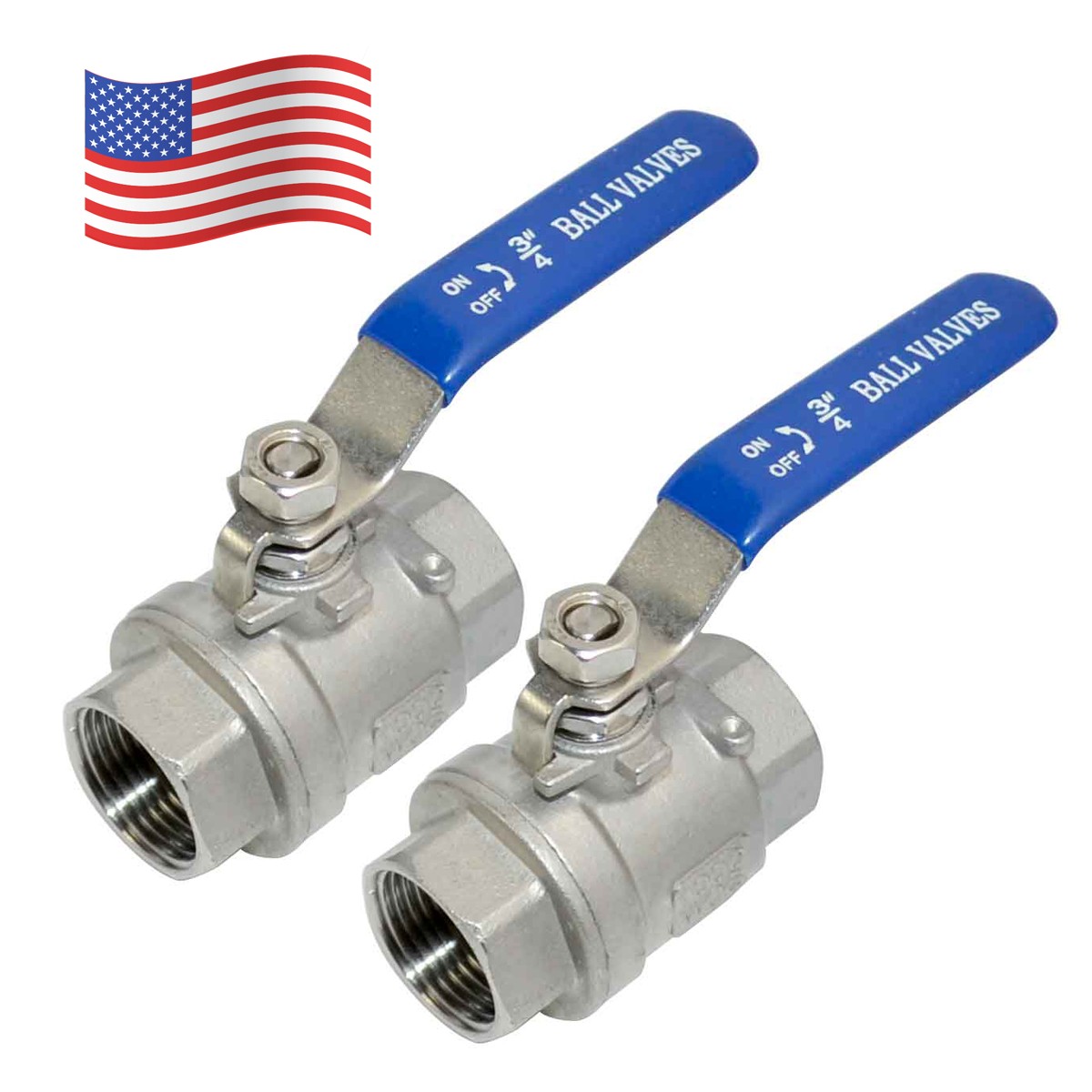 2Pack, 3/4 inch 3/4″ Ball Valve,316 Stainless Steel Full Port,2-Piece, US stock