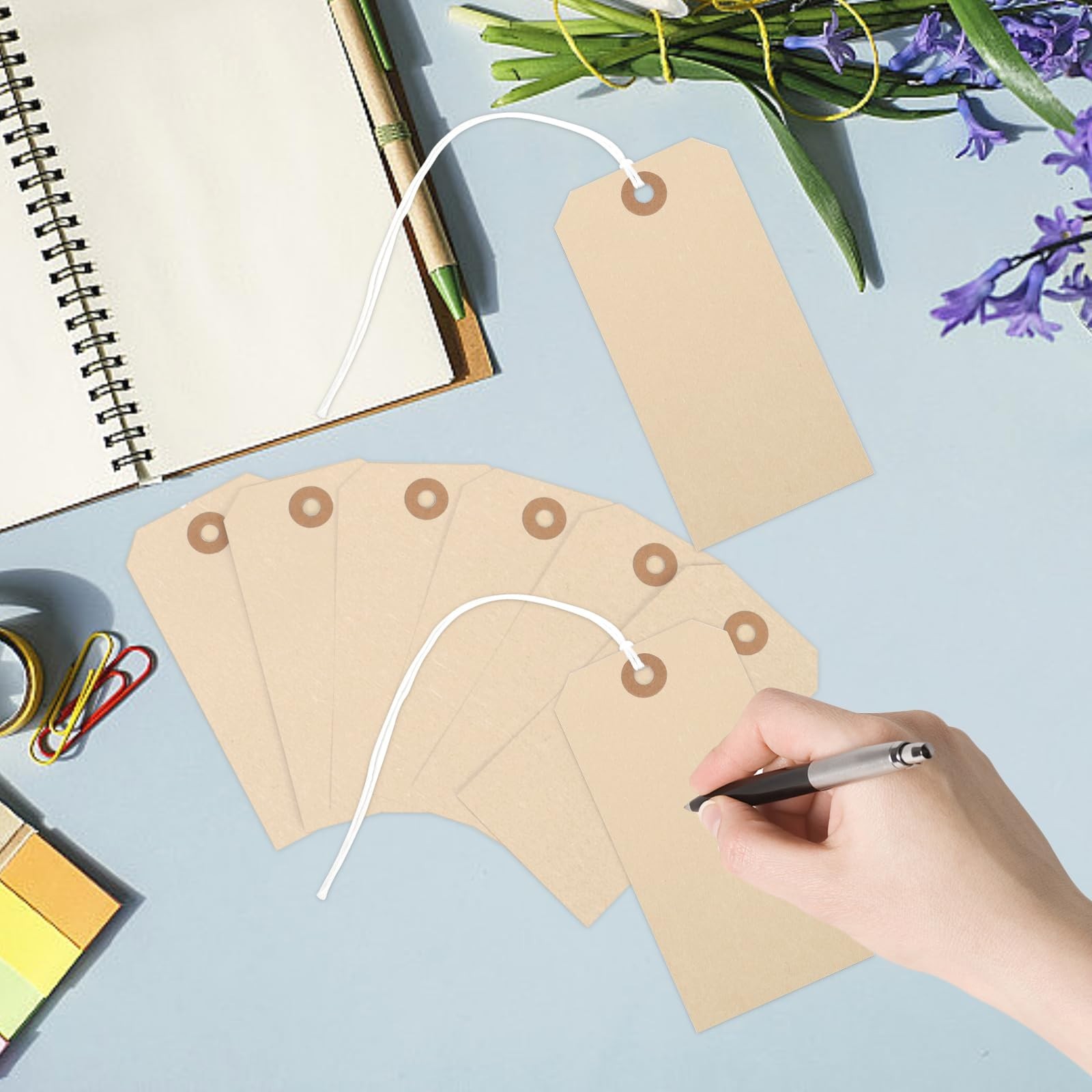 150PCS Blank Shipping Tag, 4 3/4 x 2 3/8 inches Manila Label Tags (Brown) | L…