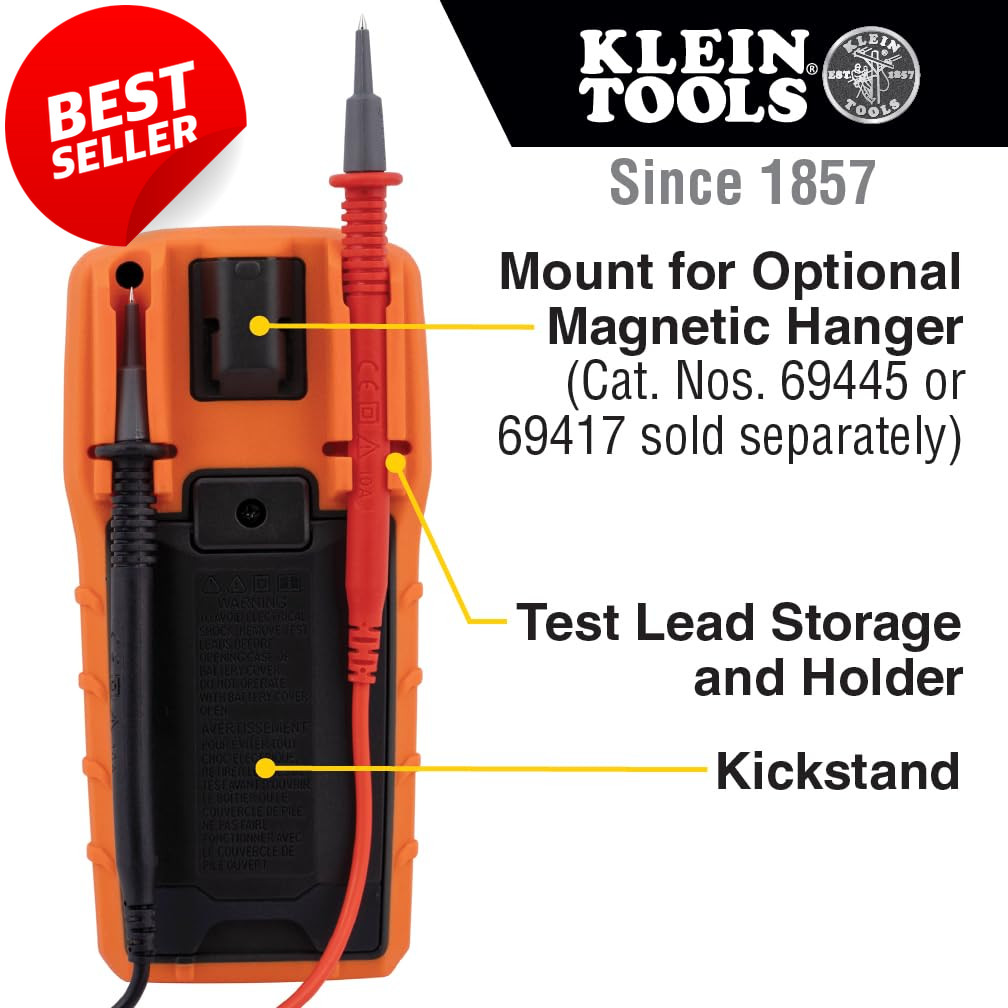 Klein Tools MM420 TRMS Digital Multimeter Auto Ranging 600V 10A Tester – US
