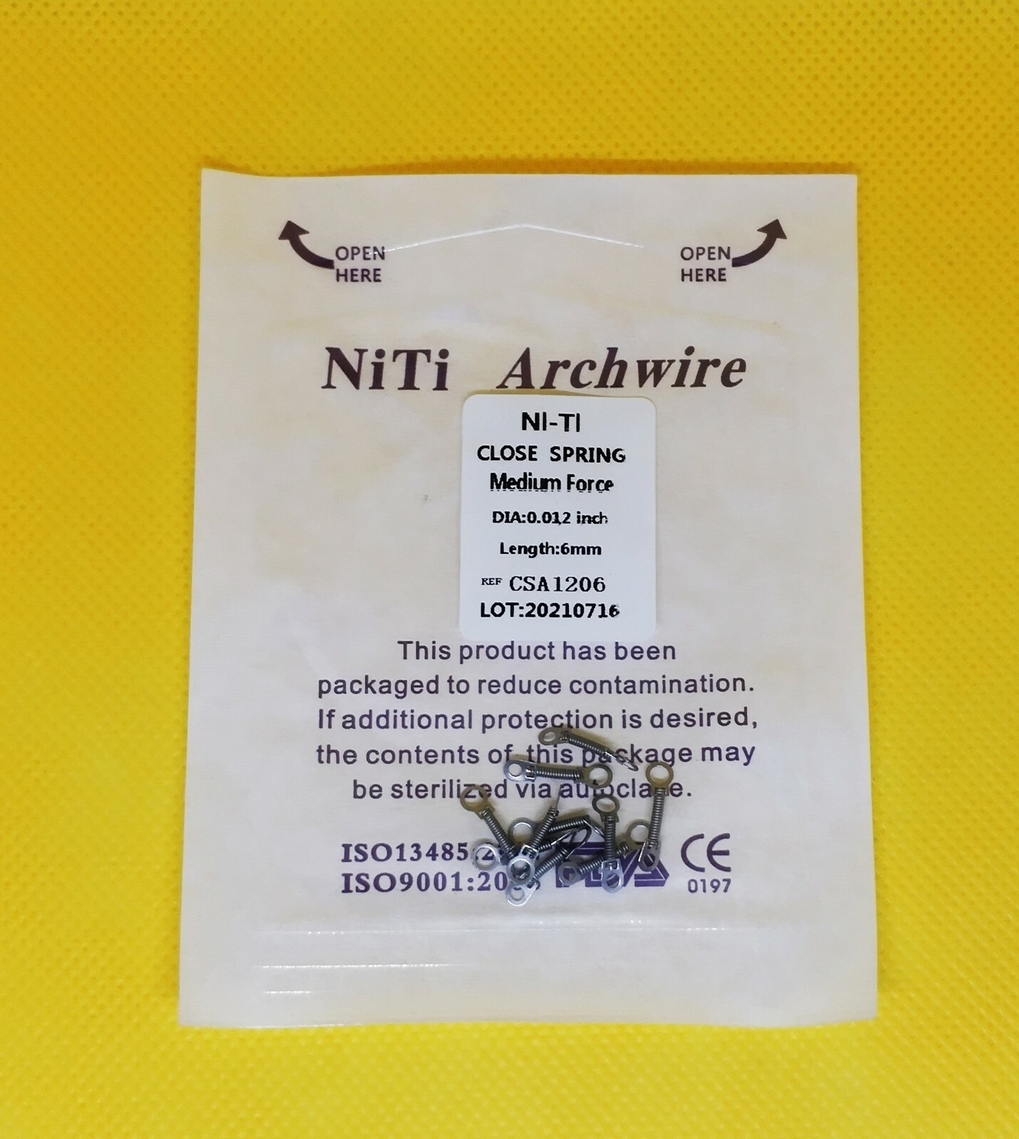 20 Packs Dental Closed Coil Spring Orthodontic Niti Alloy 012*6mm Medium Force