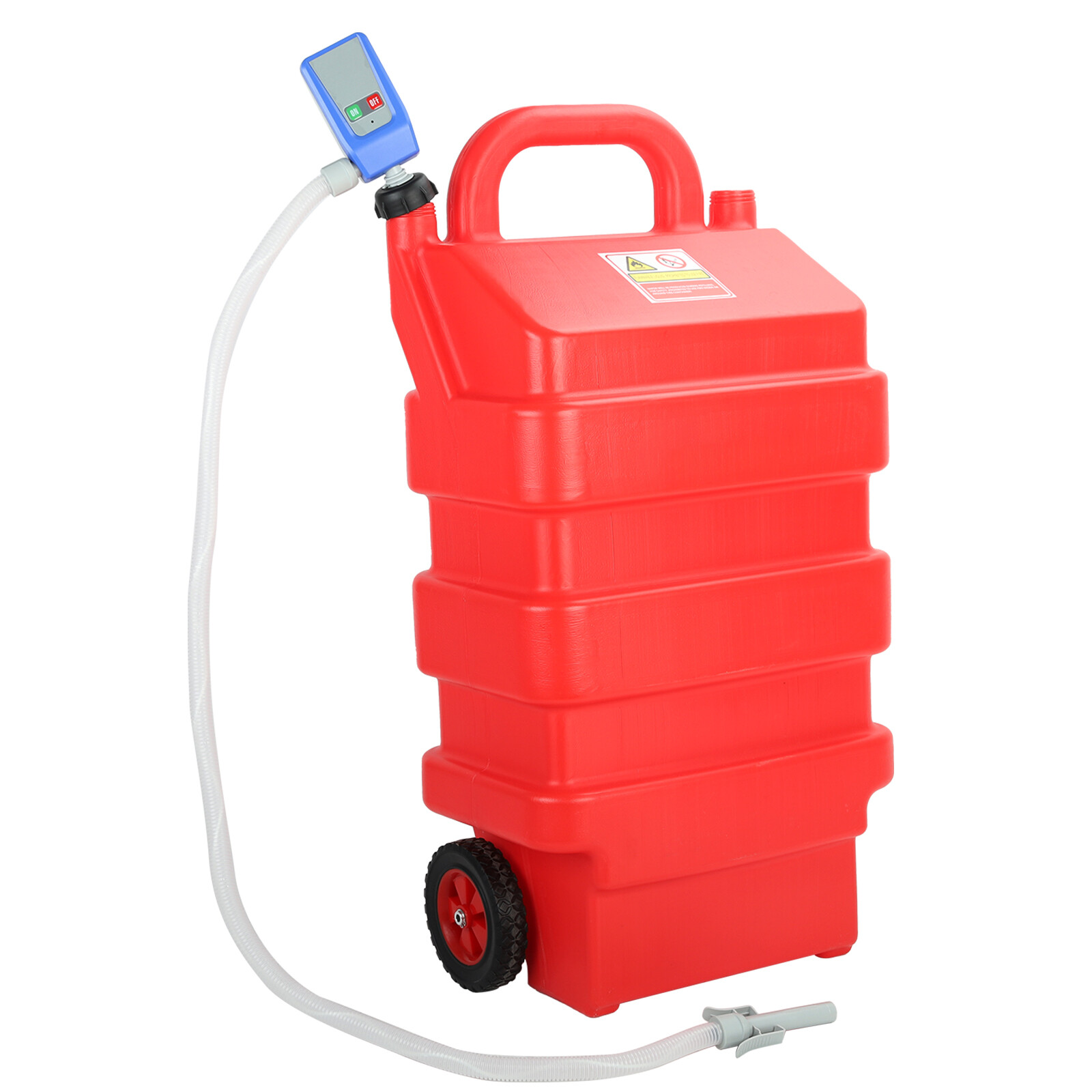 16 Gallon 60L Fuel Caddy Portable Gas Storage Tank with Pump & Hose, Red