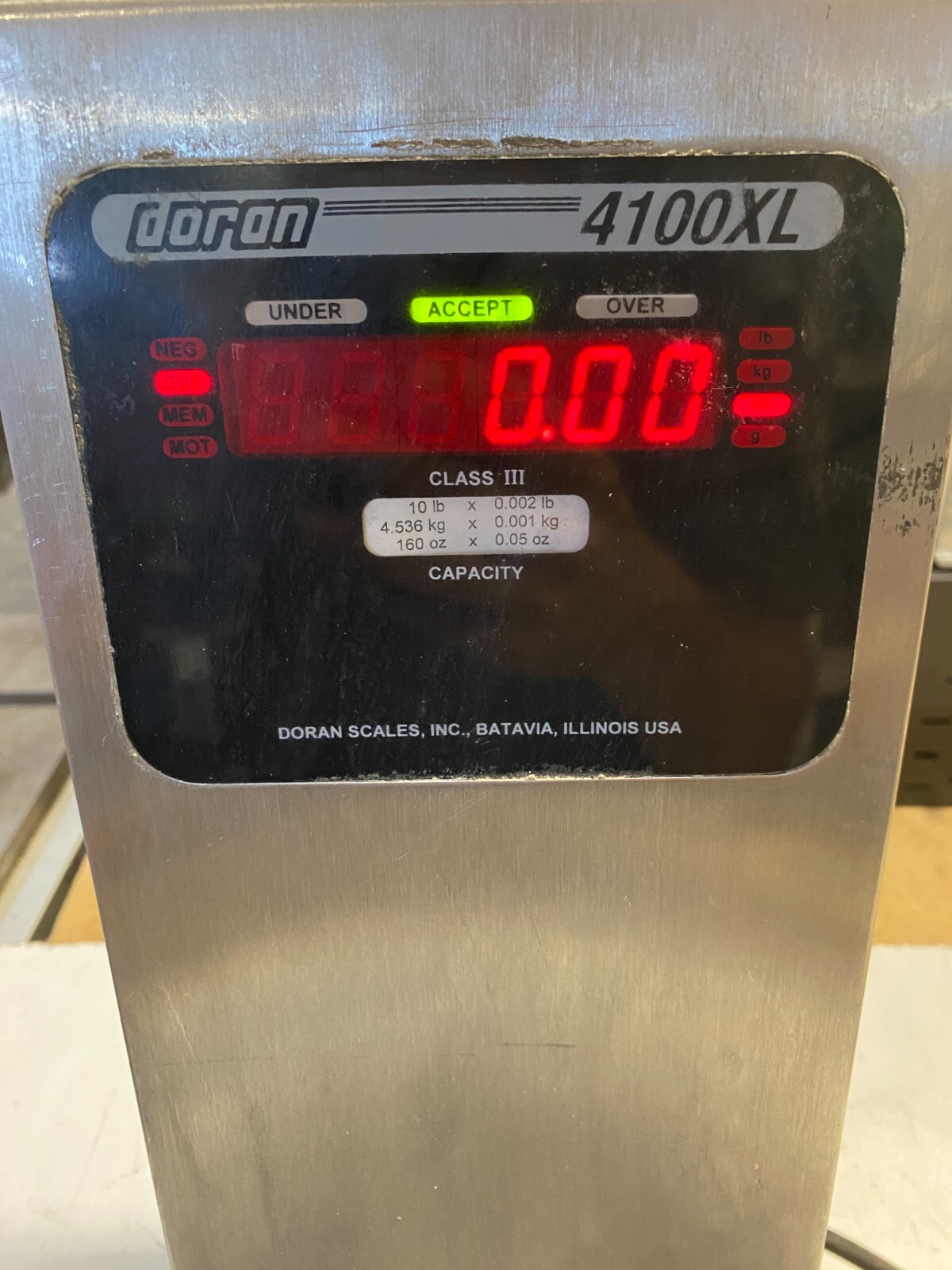 Doran Scales 4100XL Model DXL7010 10lb Capacity Over Under Check Balance