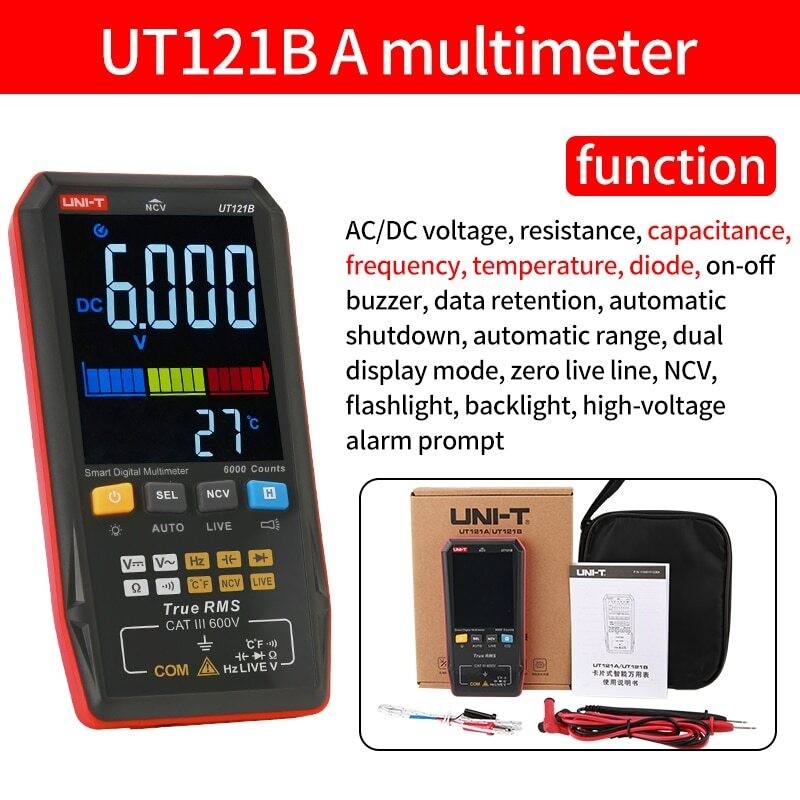 Intelligent TRMS Digital Multimeter Voltage Frequency Dual Display NCV LIVE Test