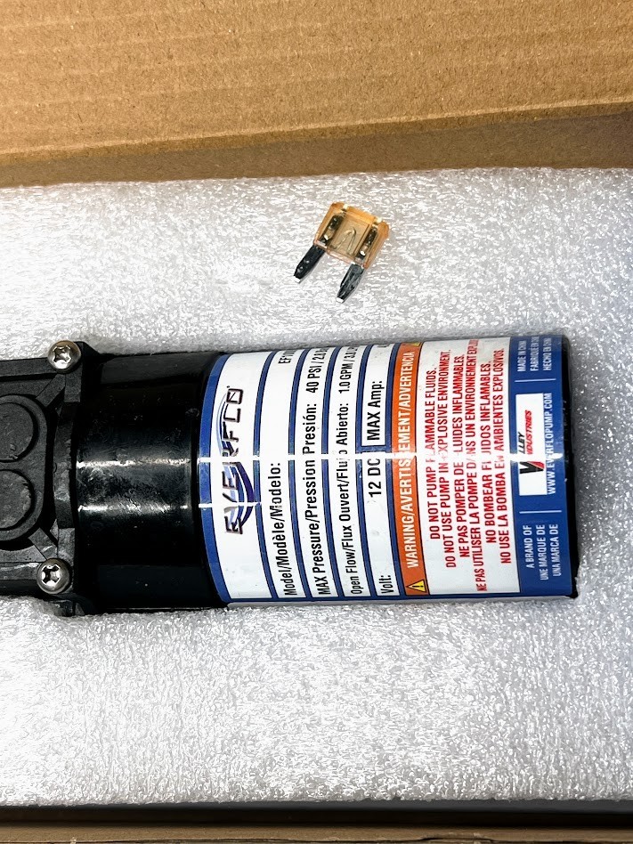 Everflo EF1000-BOX 12V Diaphragm Pump 1.0 GPM 40 PSI 3/8″ Hose Barb