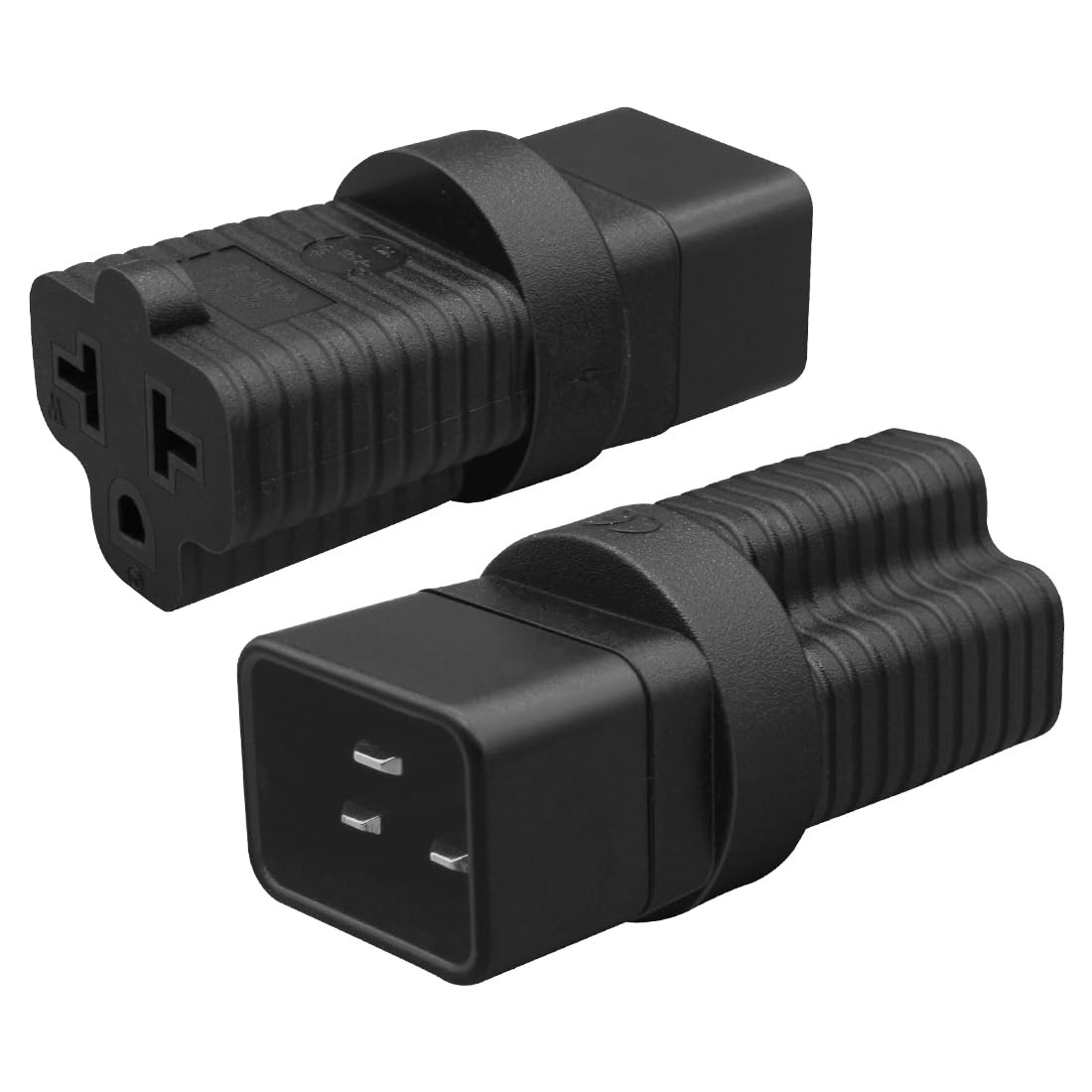 4in1 IEC320 C20 To NEMA 515/20R 615/20R AC Power Plug Adapter Black