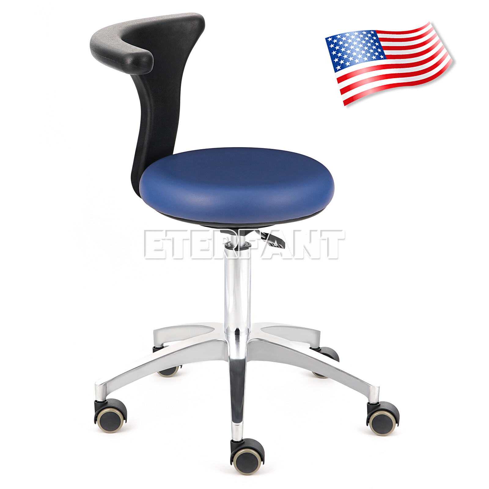 ETERFANT Adjustable Mobile Chair/Medical Microscope Stool Chair with Armrest