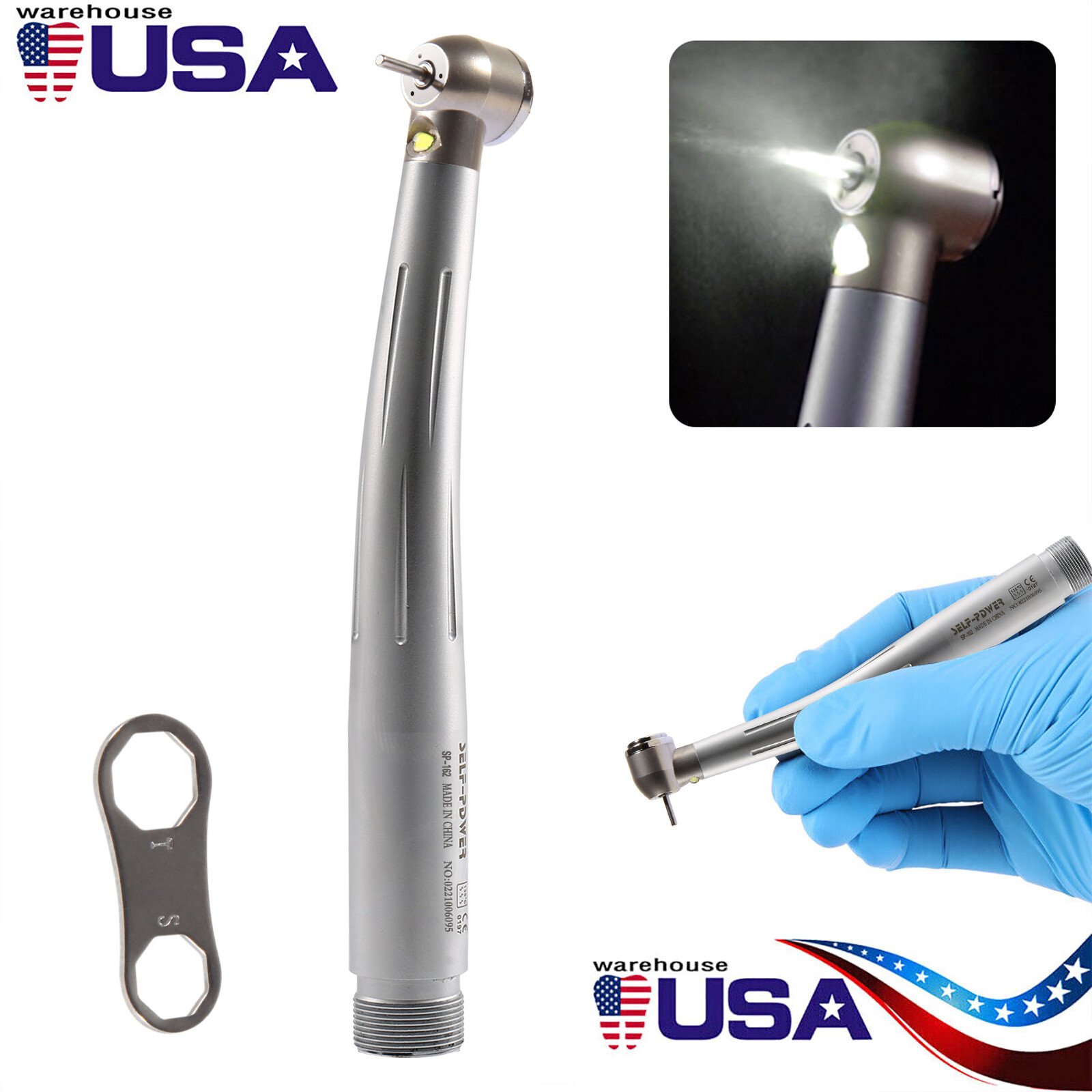 Dental Fiber Optic LED High Speed Handpiece 2H E-generator NSK Style Burr