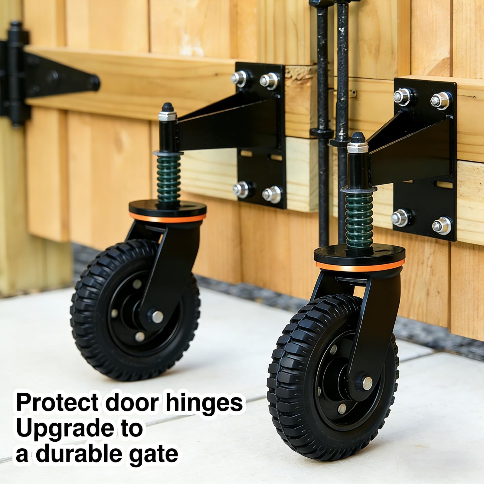 8″ Heavy Duty Gate Wheel, 750 lb Capacity, Fits Metal/Wood Gates, 360° Swivel Ca