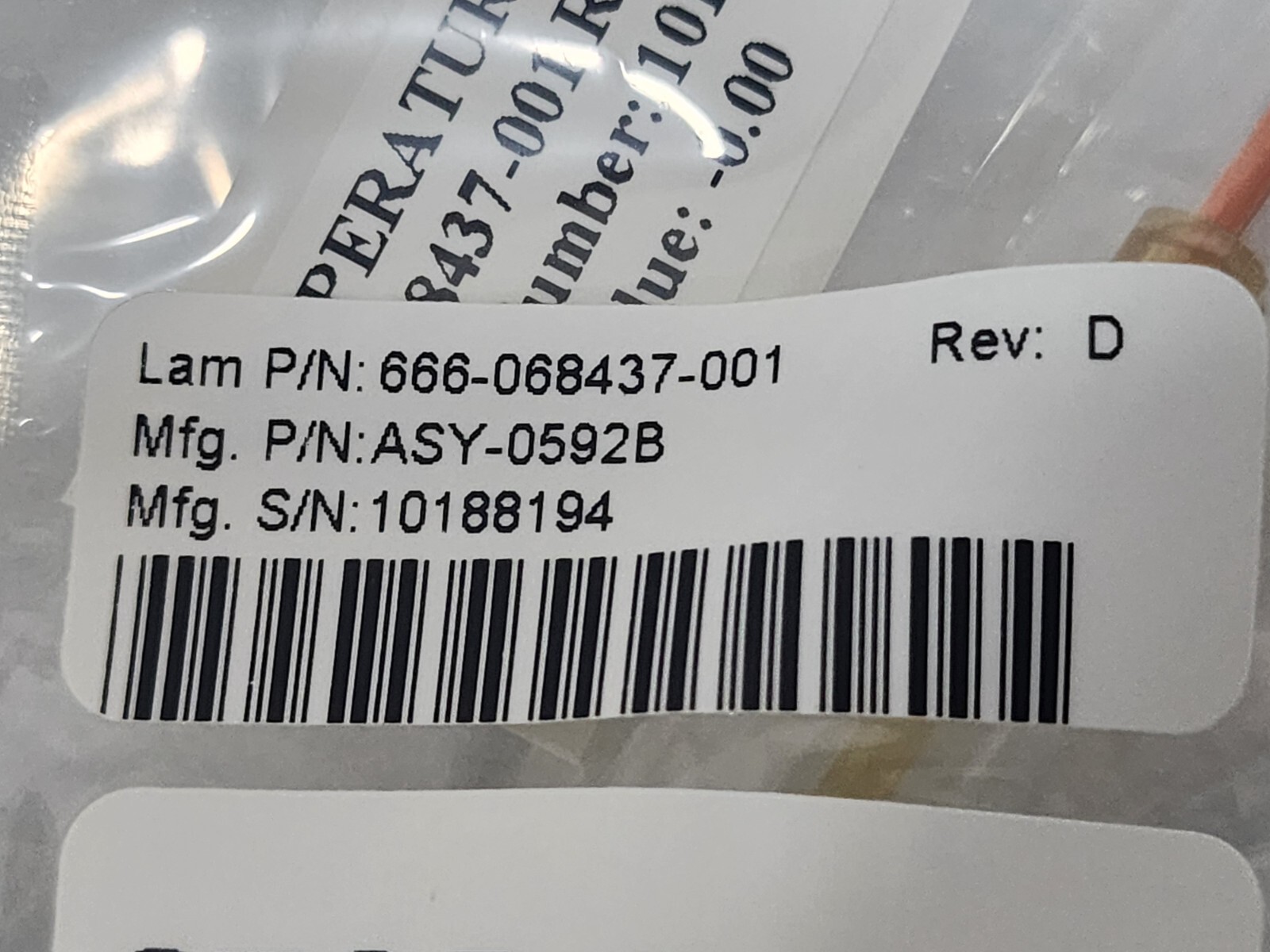 Lam Research ESC TEMP SENSOR FTP-V4-ESC-PTMOD ASY-0592b / 666-068437-001 (New)