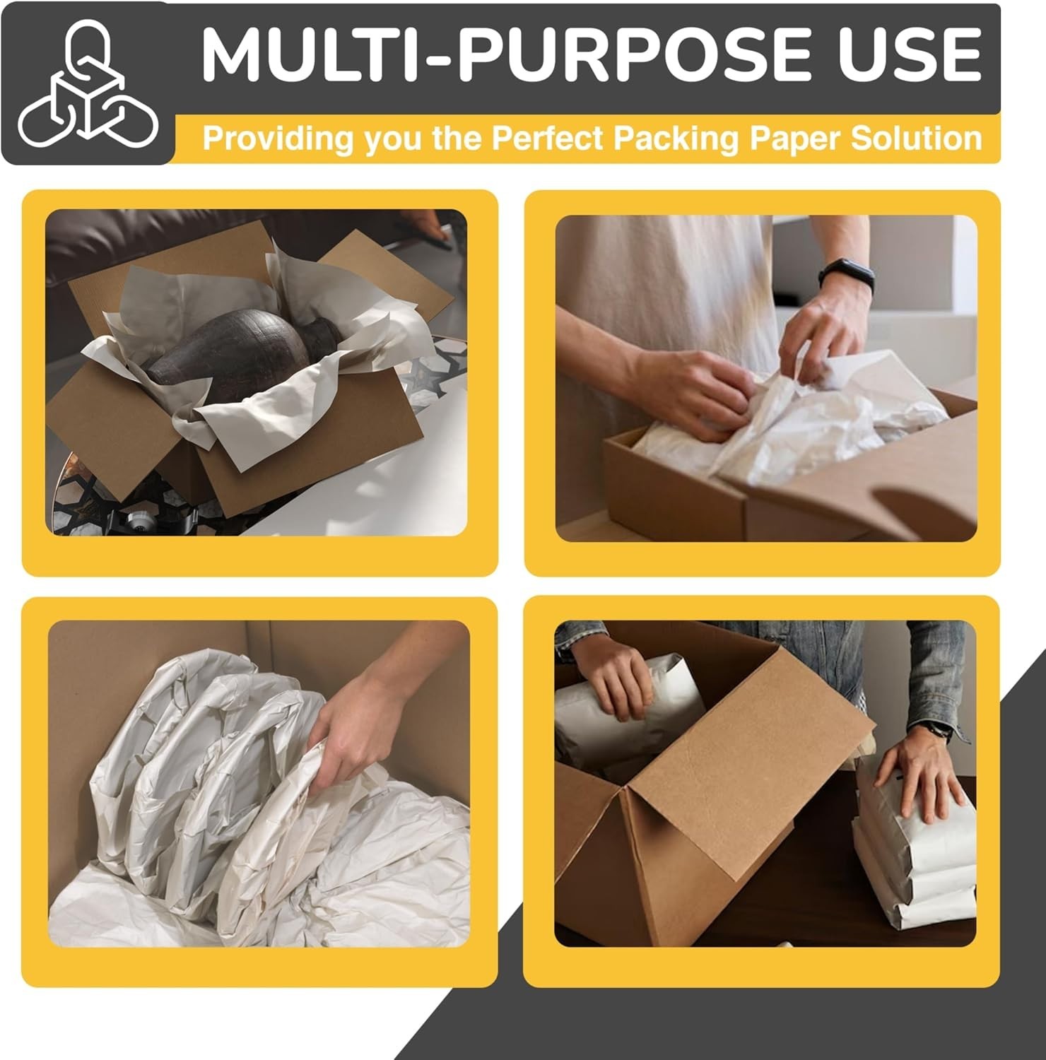 Moving Packing Paper Bundle – 350 Acid-Free Sheets, 27″ x 17″ for Fragile Items
