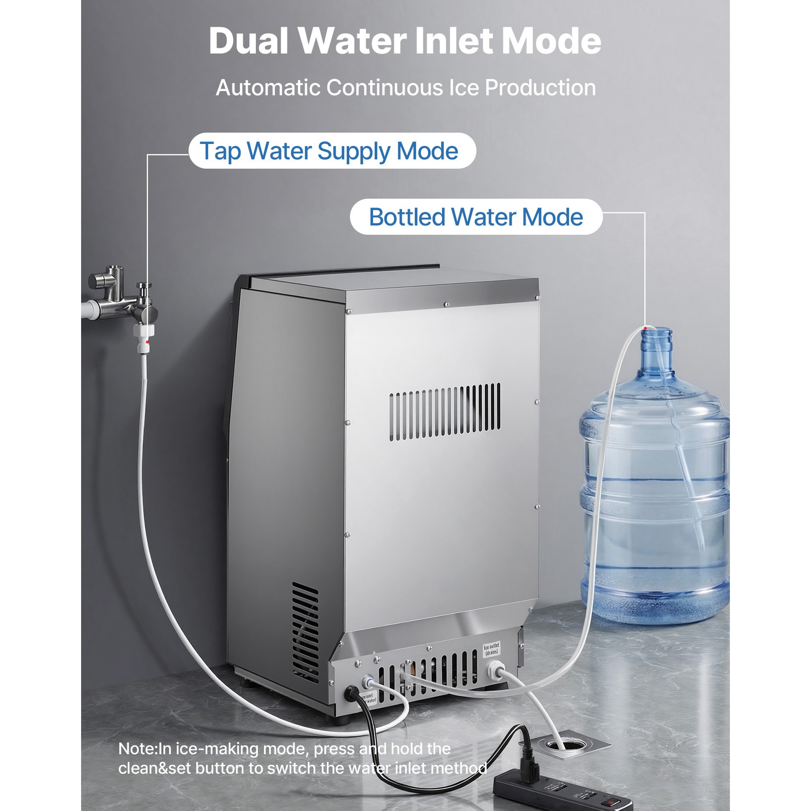 Uimoso 90/120/130/150/265/440lbs Commercial Ice Maker Undercounter Cube Machine