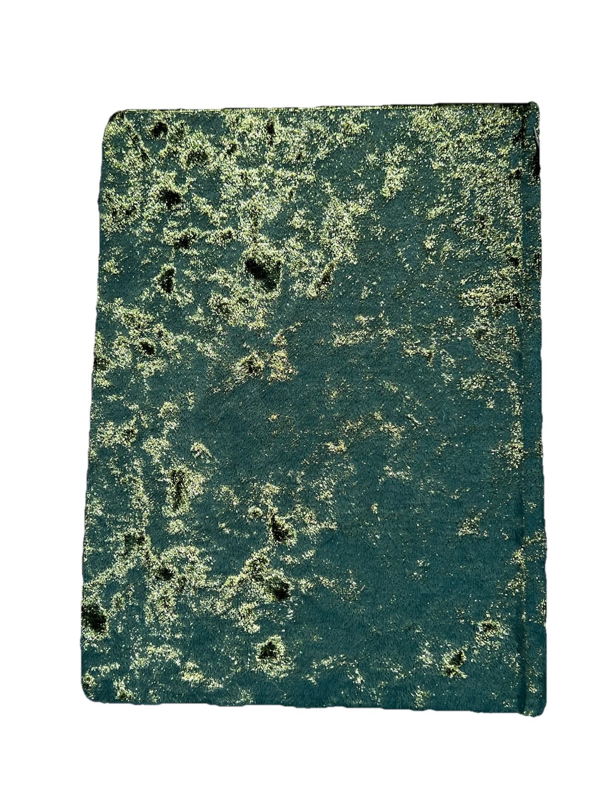 Crushed Velvet Dark Green & Gold Zodiac Pisces Journal Notebook 8”