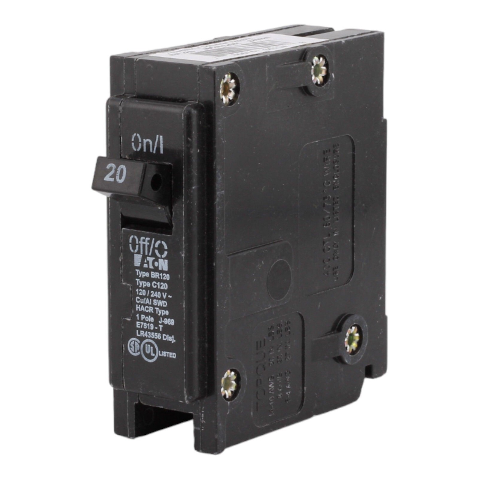 LOT OF 10 NEW Eaton BR120 Plug In Type BR Circuit Breaker 1 Pole 20 Amp