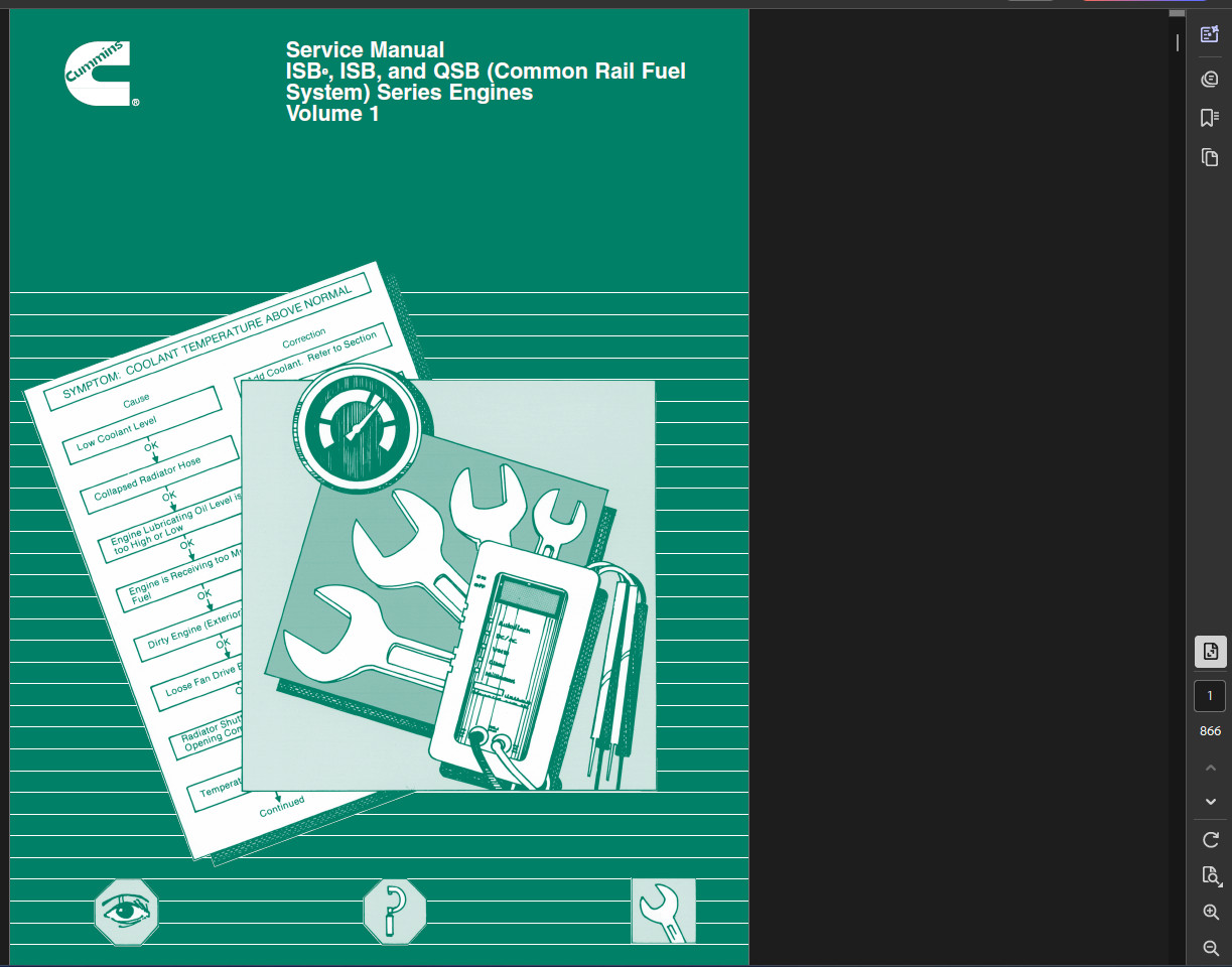 CUMMINS ENGINE ISB SERIES ISB5.9 MAINTENANCE REPAIR SERVICE MANUAL PDF ON USB