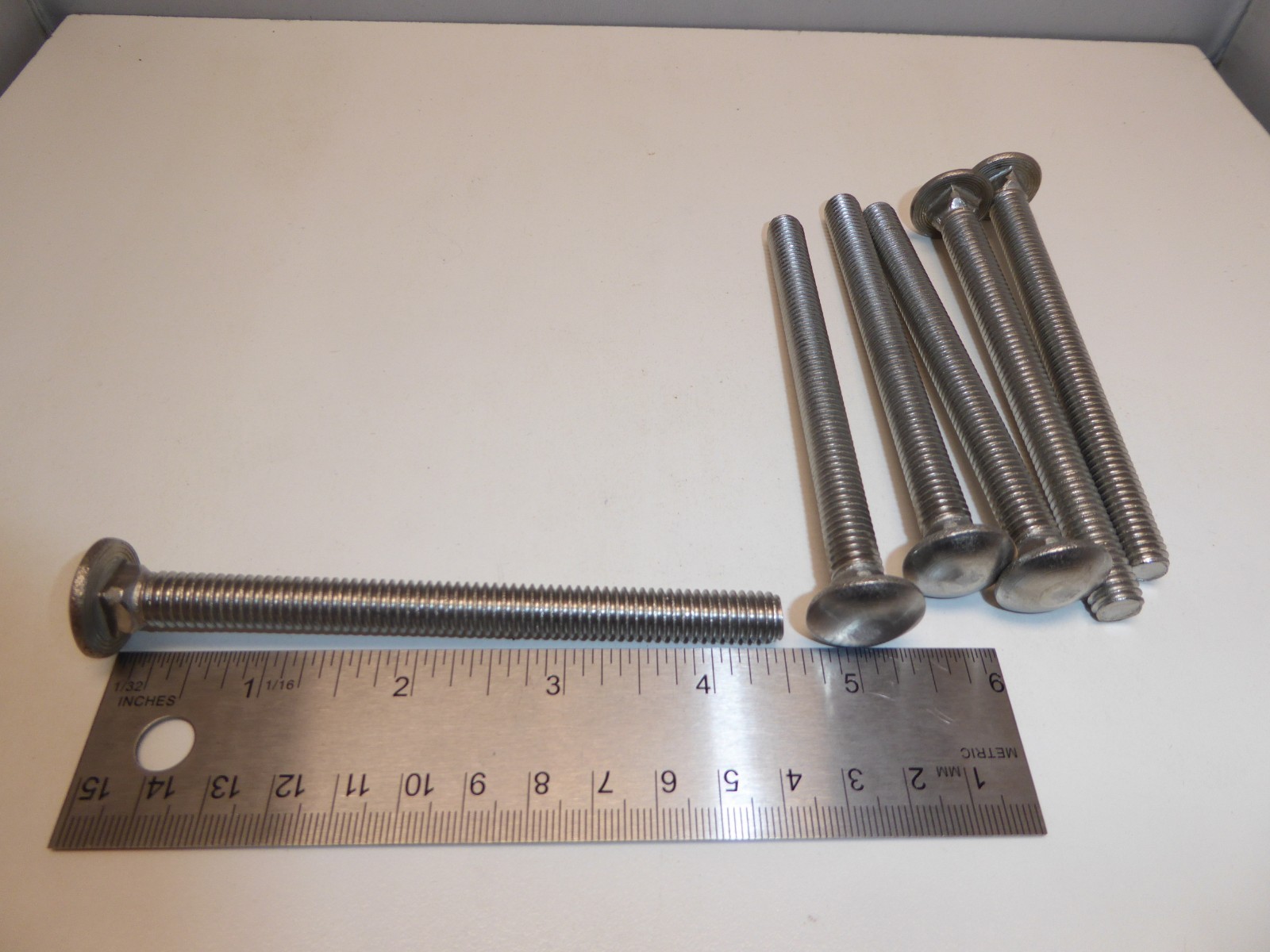 3/8-16 x 4-1/2″ Carriage Bolt SS 18-8 VINTAGE USA Made NEW! Quantity of 6