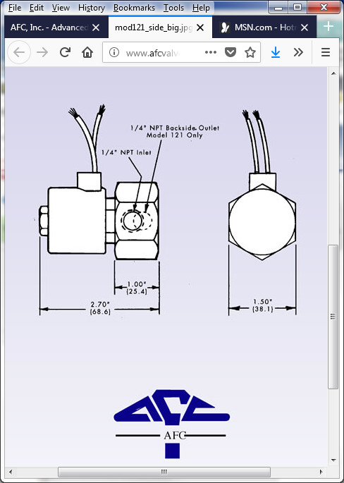 AFC-121; LPG/LP Gas 12V Solenoid Lockoff Valve; 312 psi; Includes Brass Nipple