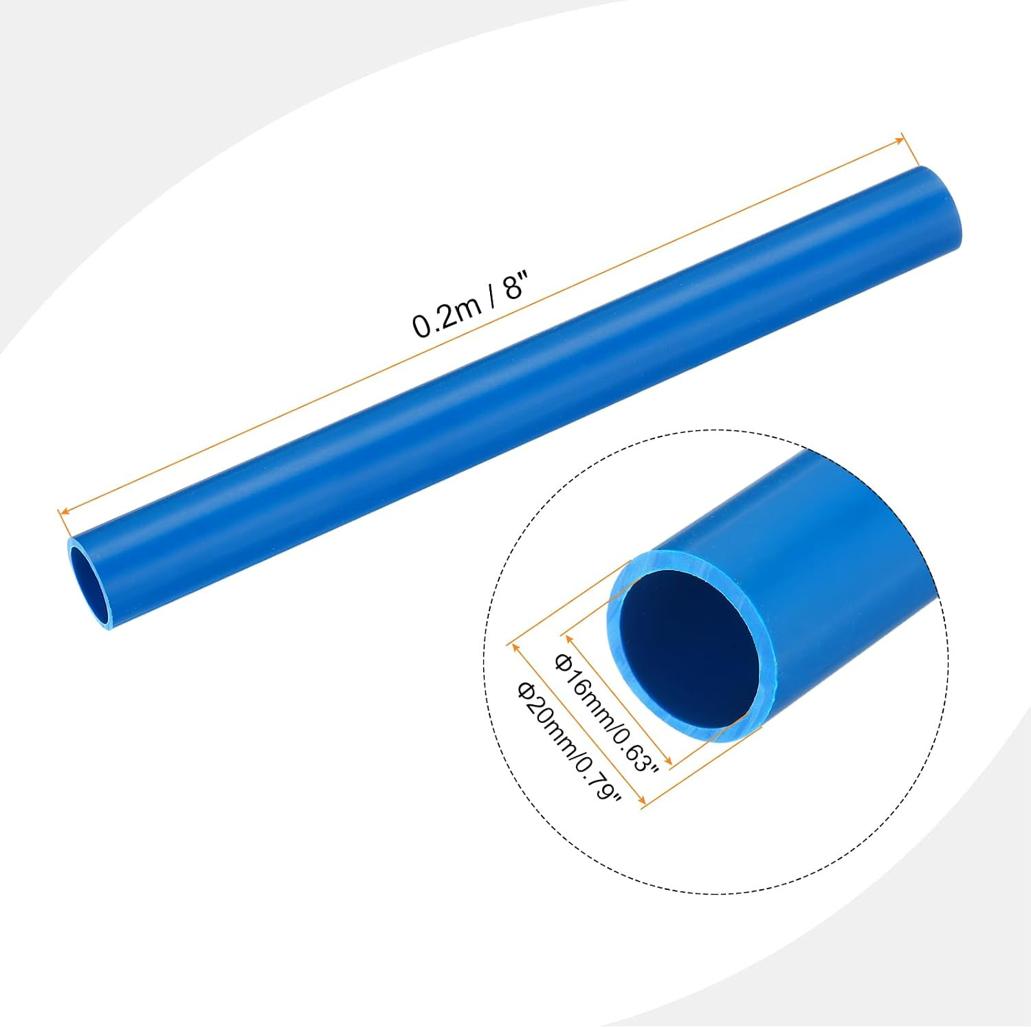 3/4 Inch PVC Rigid Tube round Pipe Tubing Hardware Tubing 16Mm ID