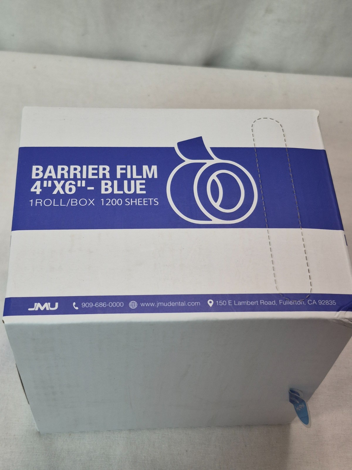 JMU Barrier Film Roll Tape Blue 4″ x 6″ 1200 Sheets Dental Barrier Film Roll