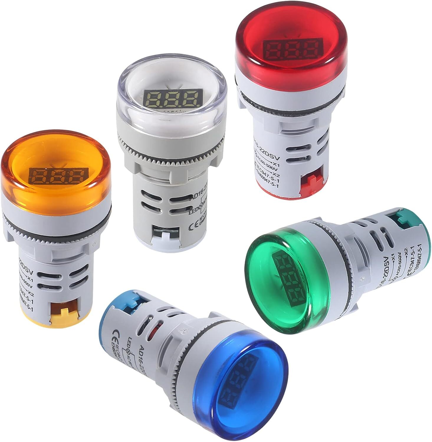 2//4/8X AC60-500V 22MM LED Voltmeter Voltage Meter Indicator Pilot Light New DIY