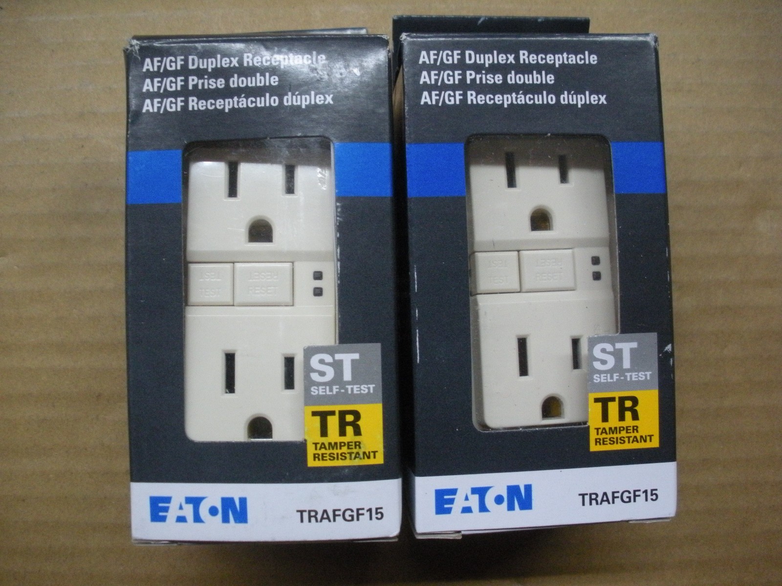 15A Duplex Arc Ground fault combo Lot of 2 TRAFGF15 tamper resist 60 available