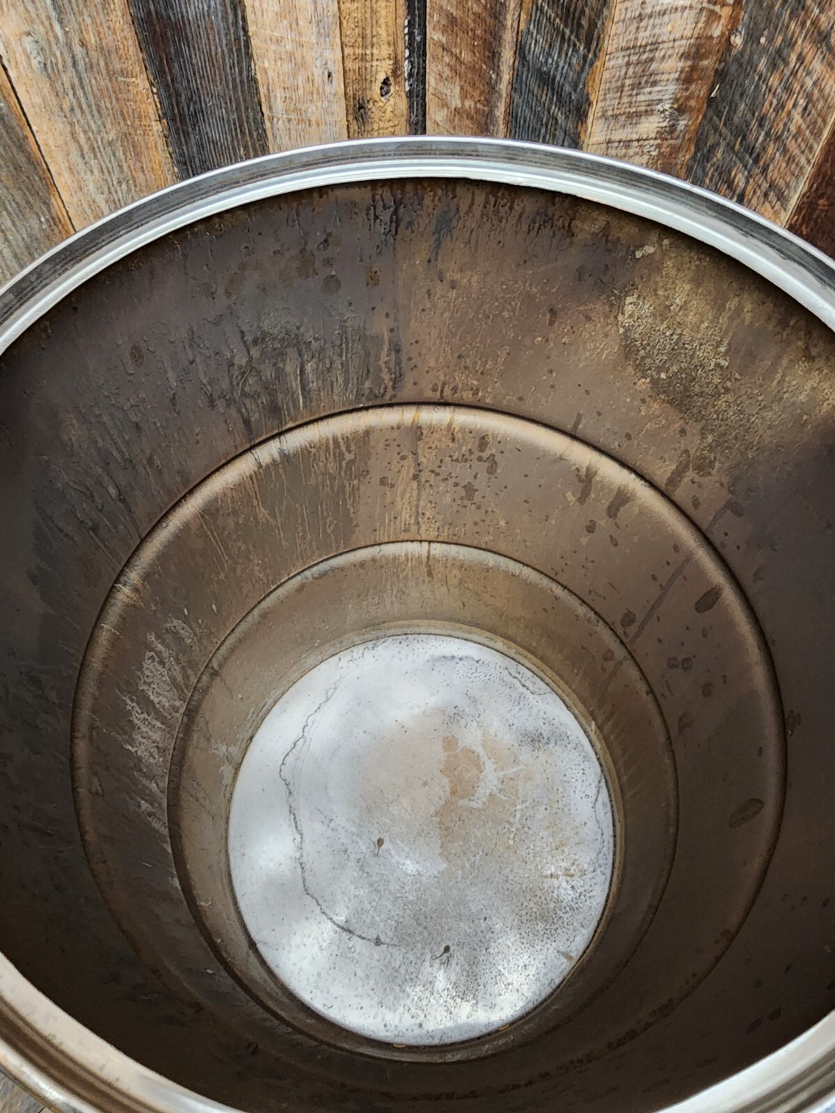1 USED 55 Gallon Stainless Drum Barrel (Cut Out) Open Top