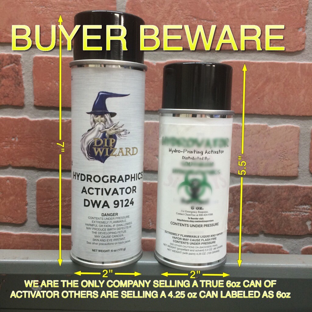 HYDROGRAPHIC FILM ACTIVATOR 16oz DIP WIZARD AEROSOL SPRAY CAN HYDROVATOR