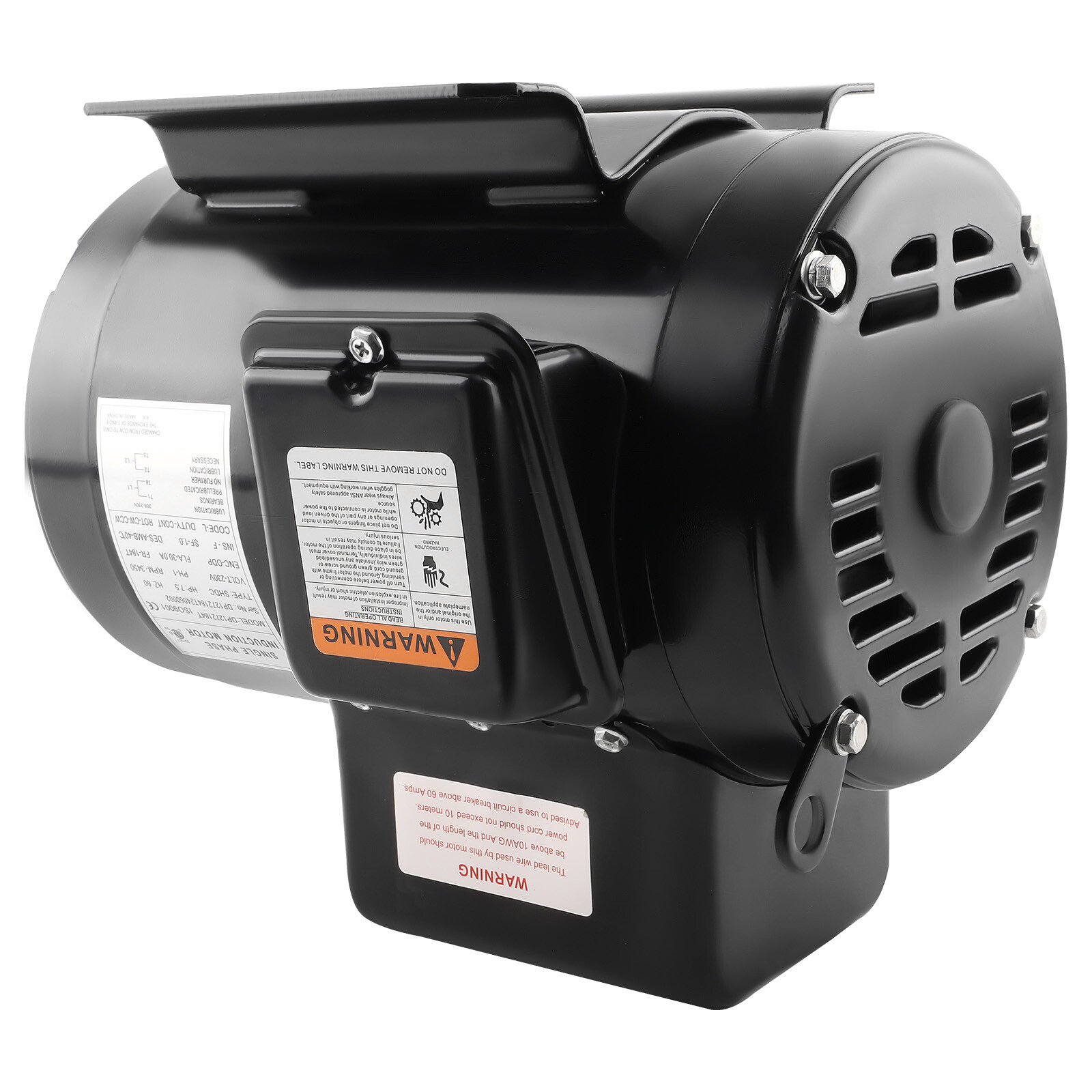 Air Compressor Motor 7.5HP 3450 RPM 1-1/8″ Shaft 184T Frame ODP 230V 30A CW/ CCW