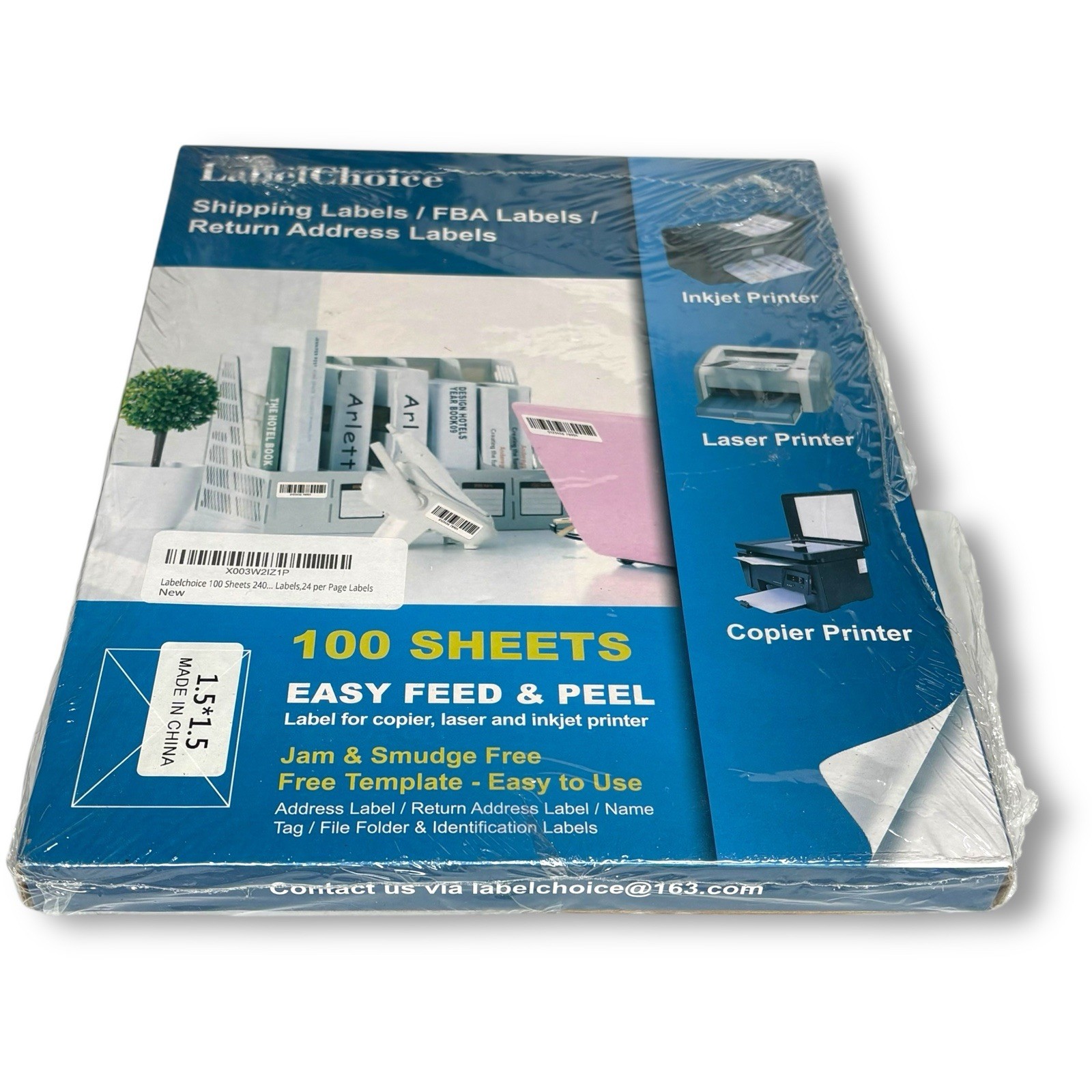 Label Choice Shipping Labels/FBA Labels/Return Address Labels 100 Sheets 1.5×1.5