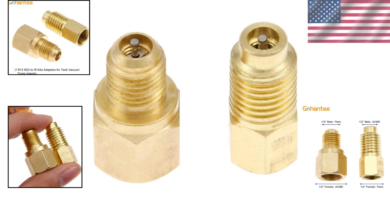 R12 R22 to R134a Adapters, R134A Refrigerant Tank/Vacuum Pump Port Connection…