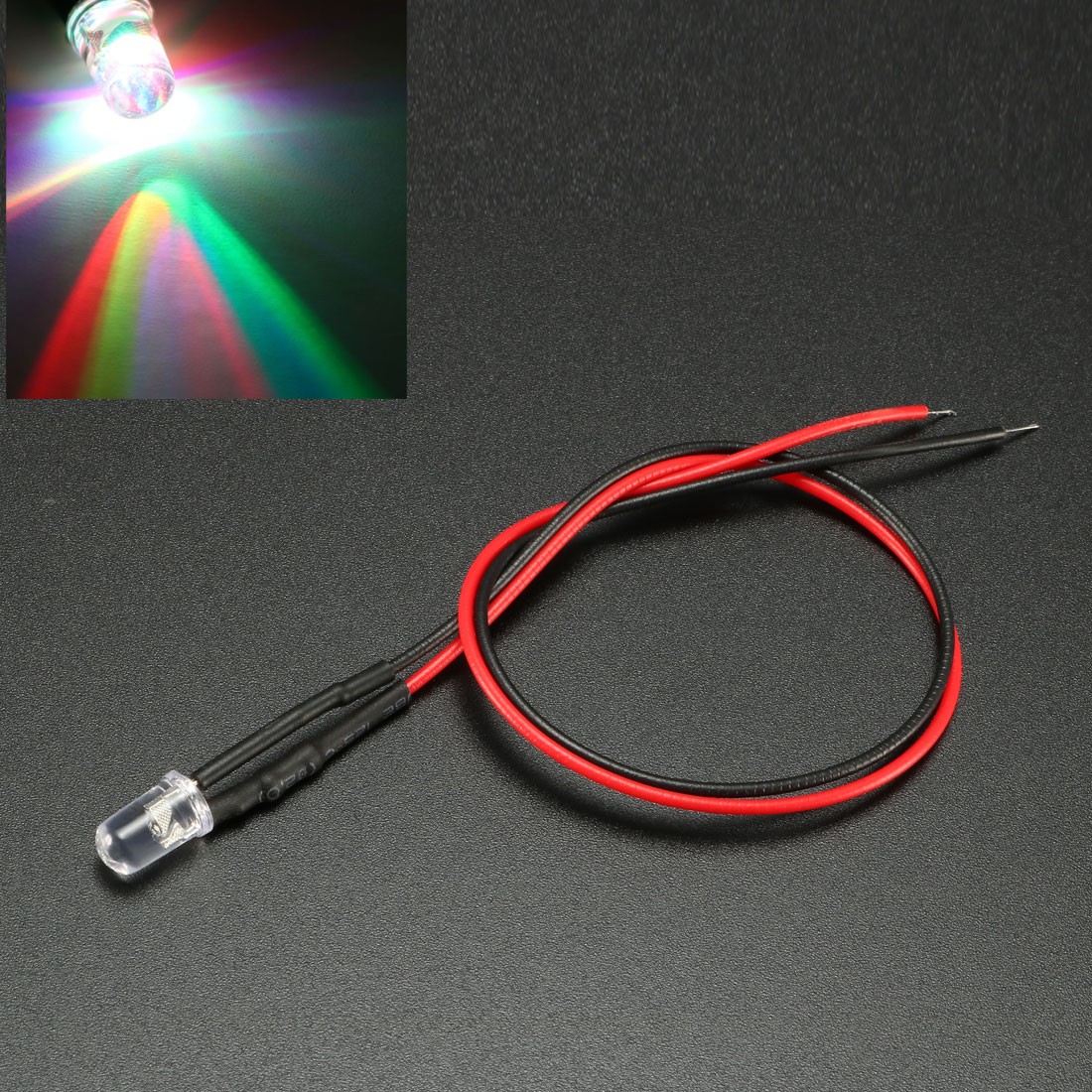 30Pack 5mm led Pre Wired light RGB Slow Flash Flashing 20mA 9-12V 20cm
