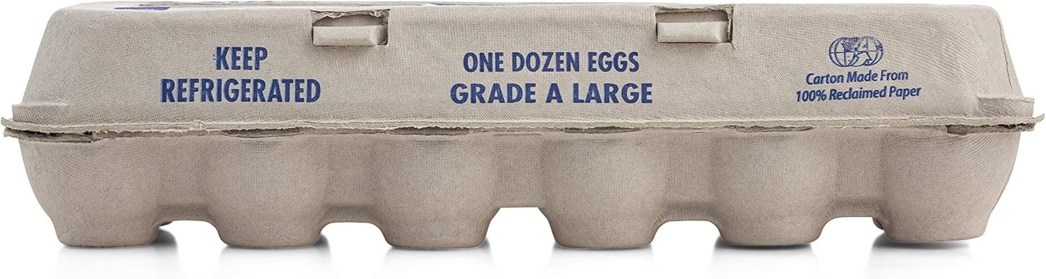 MT Products Printed Natural Pulp Paper Egg Cartons Holds Eggs 12 – Pack of 250