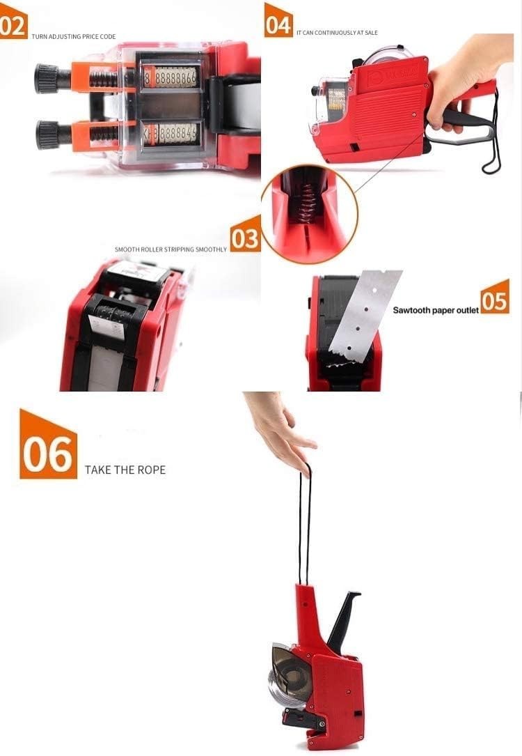 JIAYING MX-6600 10 Digits 2 Lines Price tag Gun Labeler with 3 Rolls Double Line