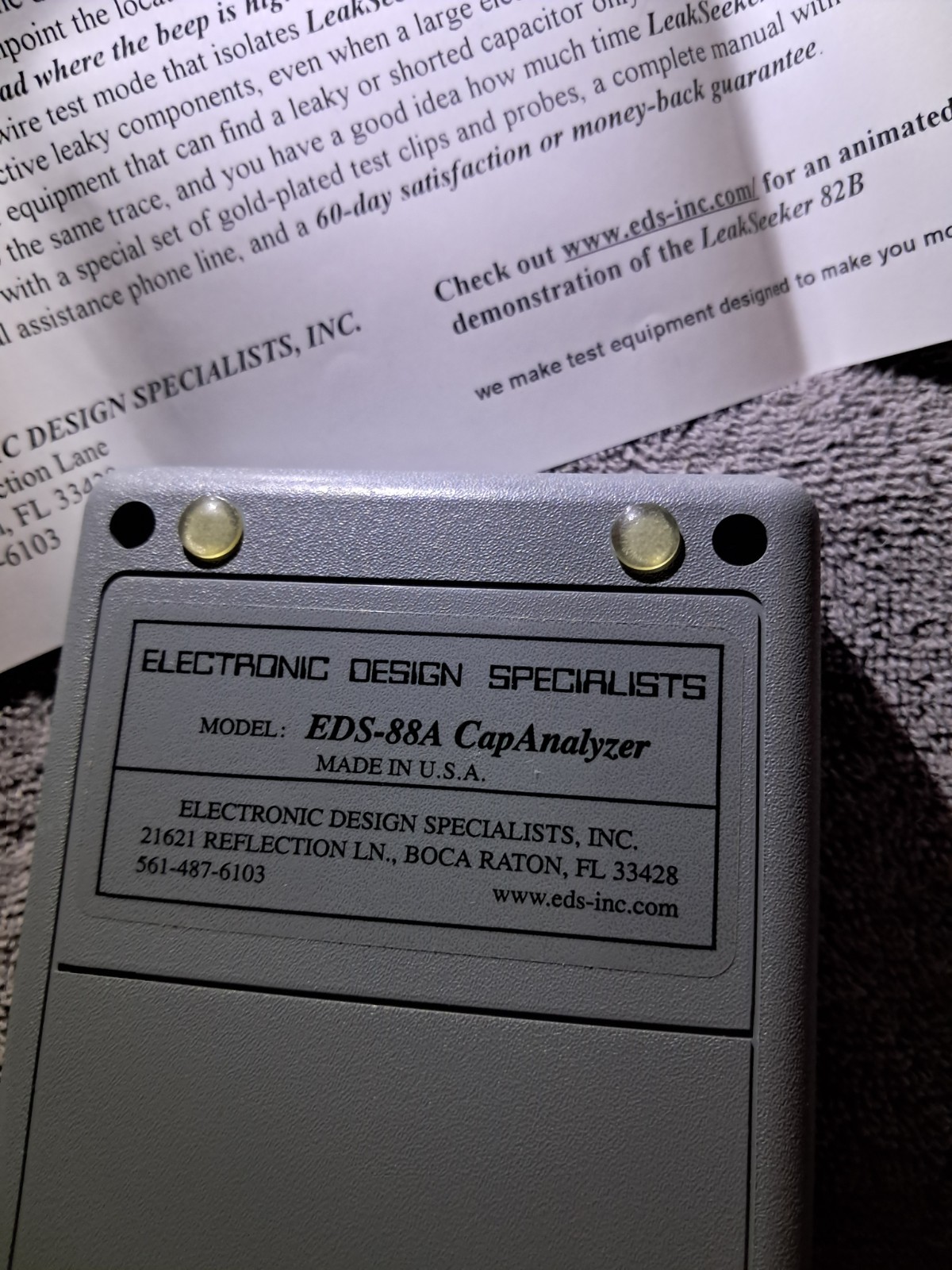EDS CapAnalyzer 88A ESR Tester Kit – Custom Hardwired Pomona Tweezer Upgrade