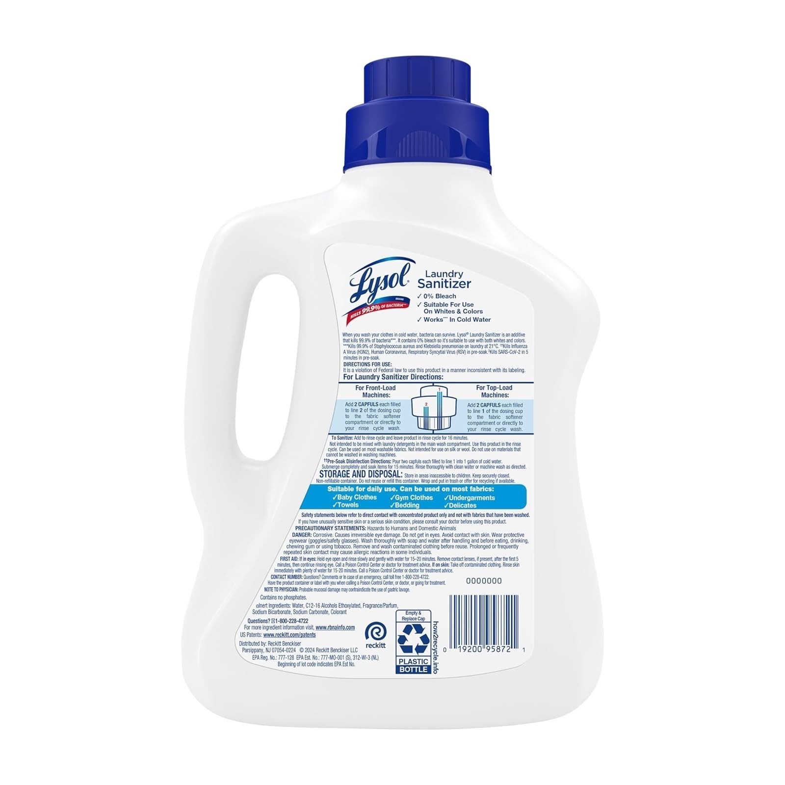 Lysol Laundry Sanitizer Additive Odor Eliminator Crisp Linen 90 fl oz