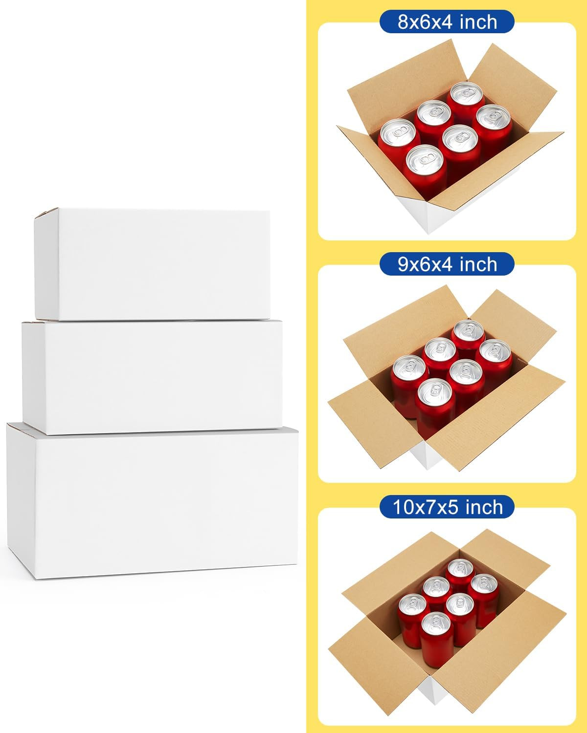Assorted-Sizes-Shipping-Boxes-45-Pack: 8x6x4 & 9x6x4 & 10x7x5 Small-Shipping-Box