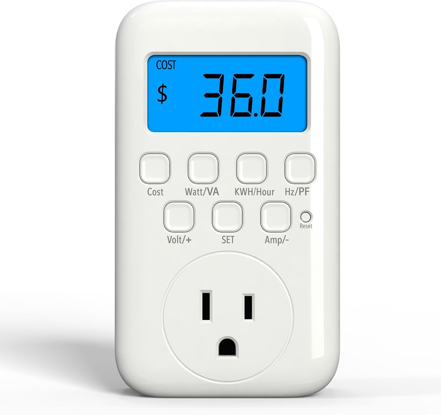 Watt Meter Plug with Backlight, Plug-In Socket Power Meter Electricity
