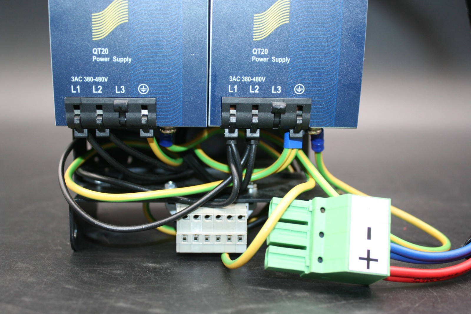 Two (2) PULS QT20.241 Power Supplies with Housing Unit and Cables 480 W Output