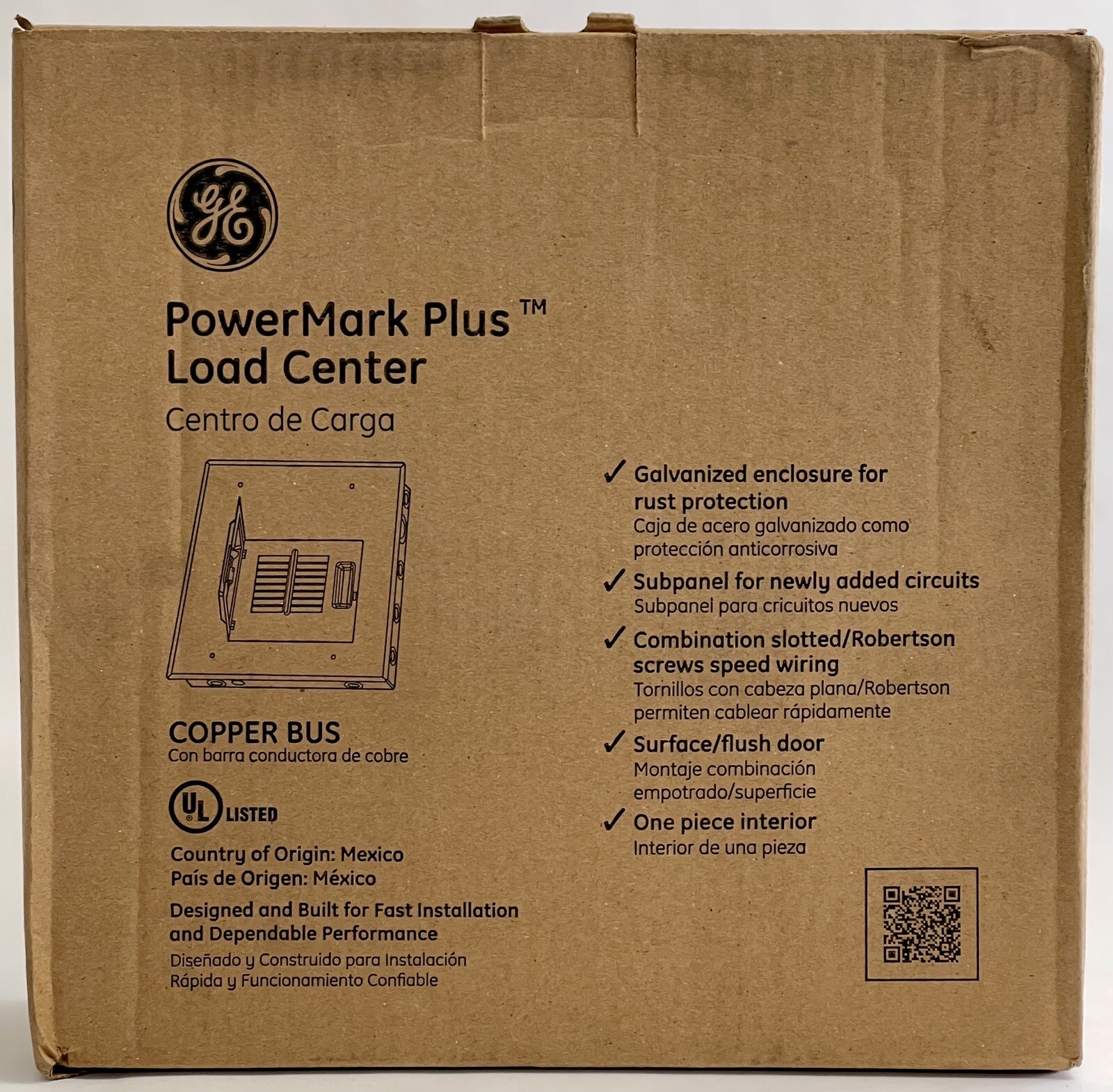 125 Amp Load Center Indoor Enclosure 8 Spaces 16 Circuits Copper Bus 120/240 VAC