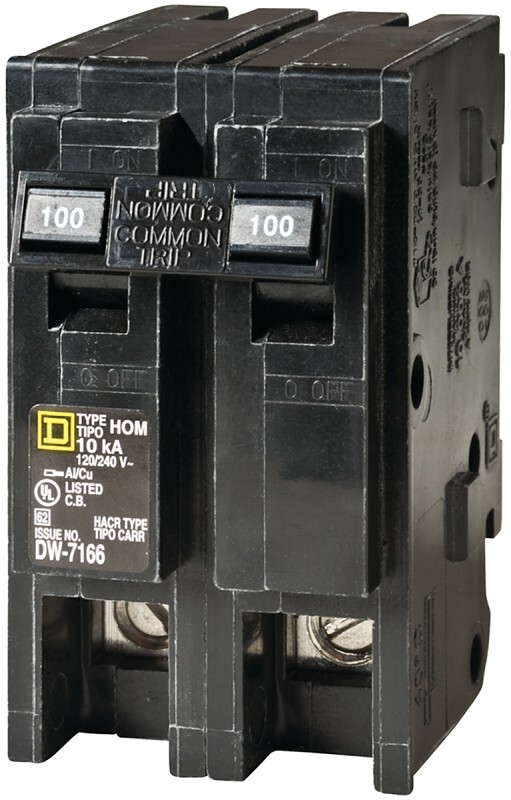 SQUARE D HOMELINE 100 AMP DOUBLE POLE CIRCUIT BREAKER HOM2100CP NEW 6721286