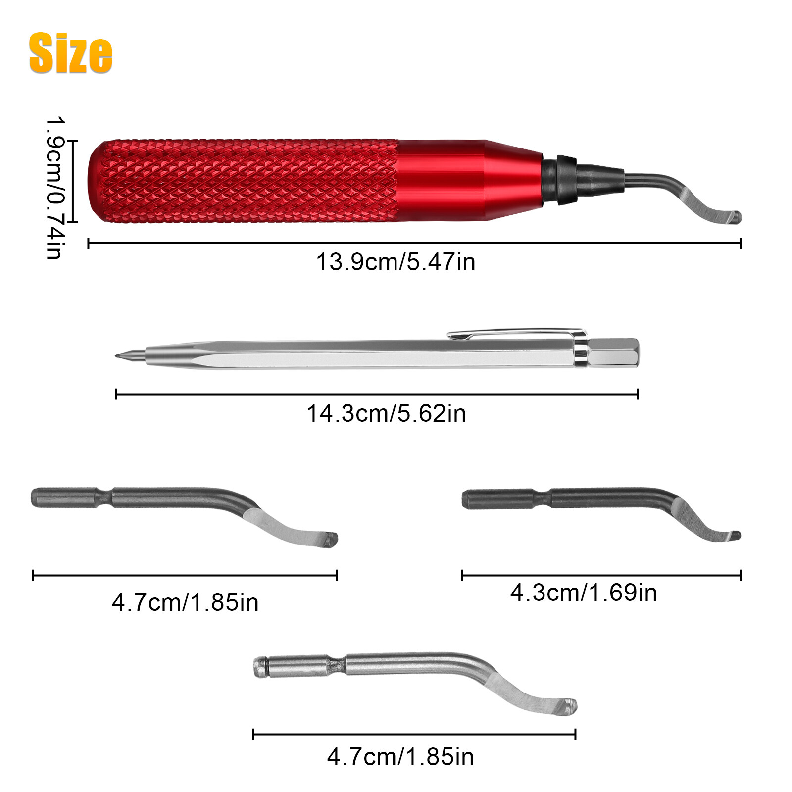Deburring Tool Kit w/ 15 High Speed Steel Burr Removal Blades Pointed Cutter Pen