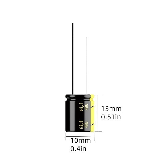 10 Pack 450V 6.8uF Low ESR Electrolytic Capacitor 10x13mm 450 Volt 6.8MFD High